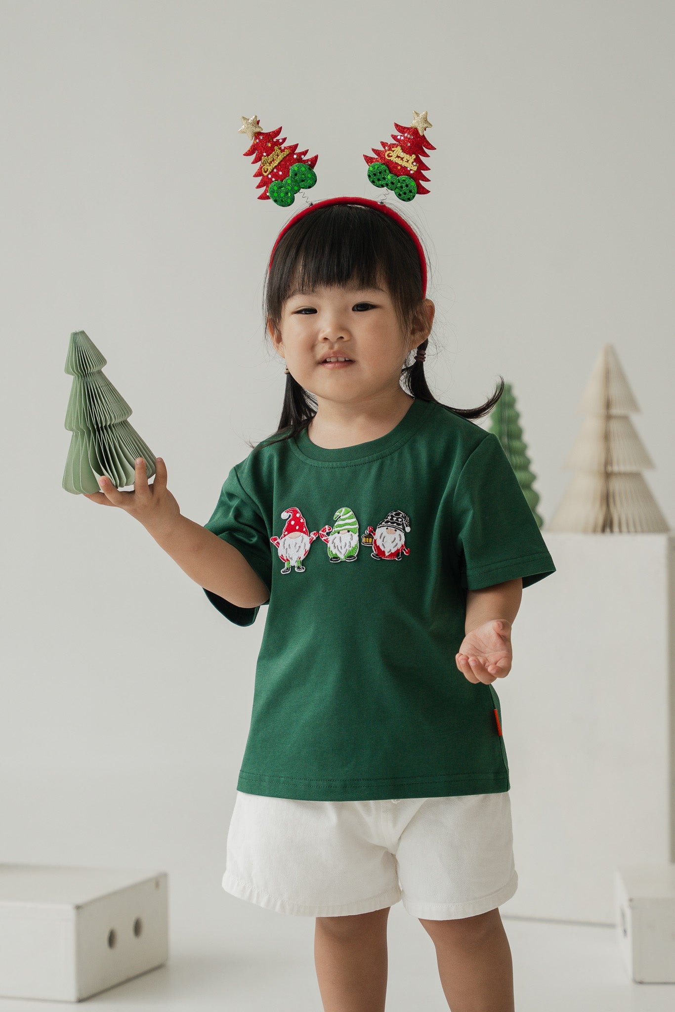 Holly Jolly Kid's Tee in Green