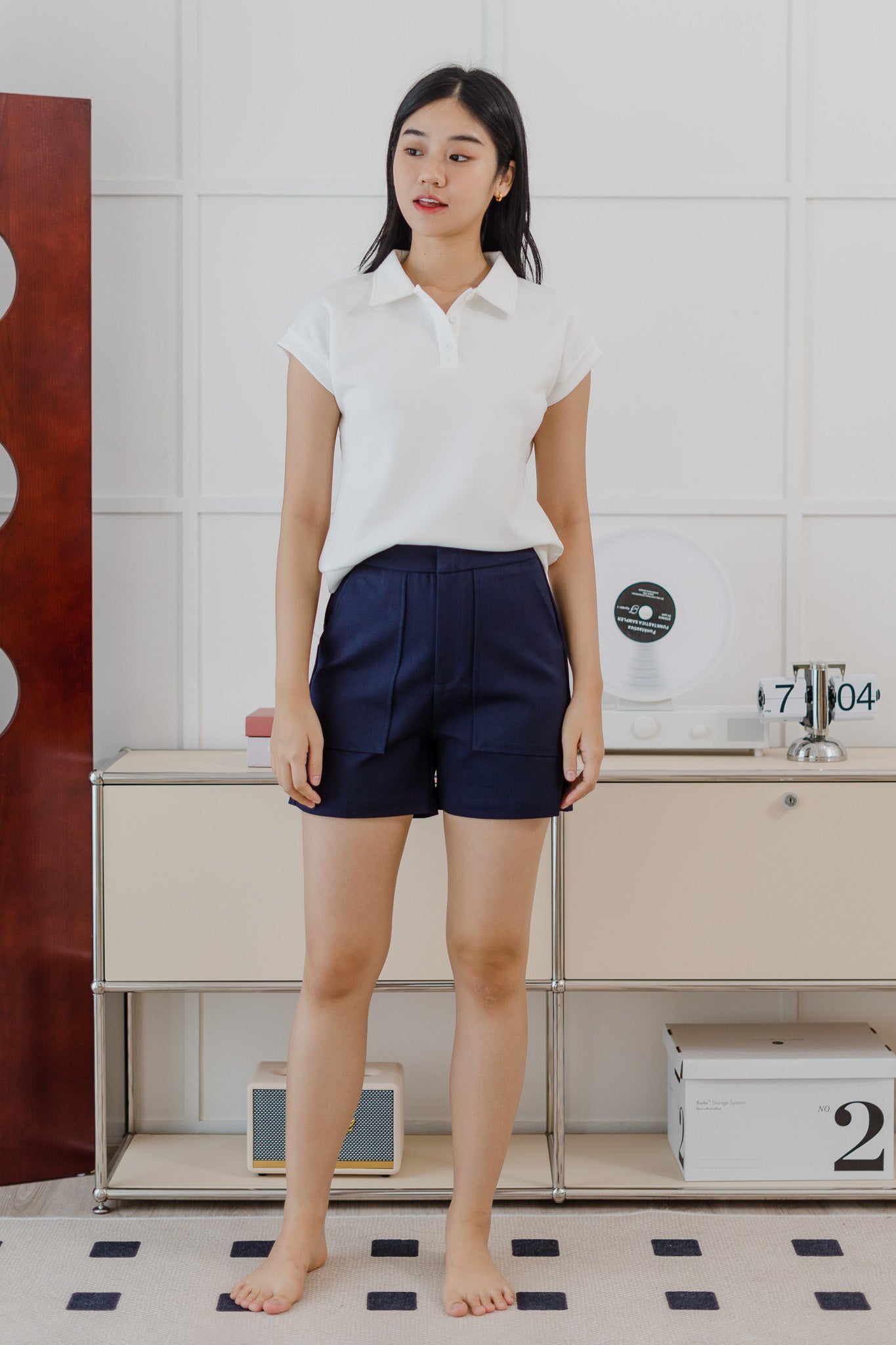 Core Essentials Patch Pocket Shorts in Navy