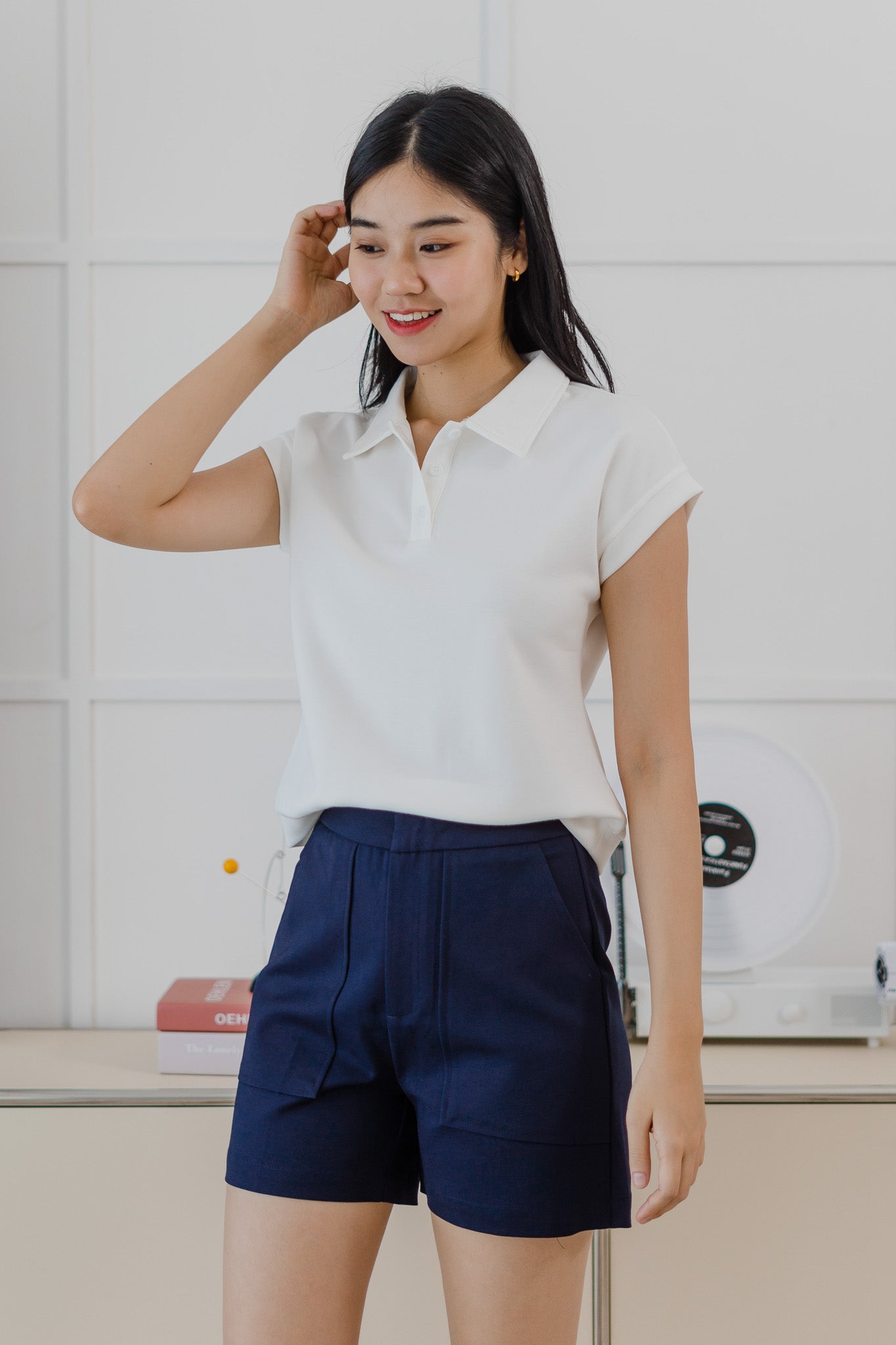 Core Essentials Patch Pocket Shorts in Navy