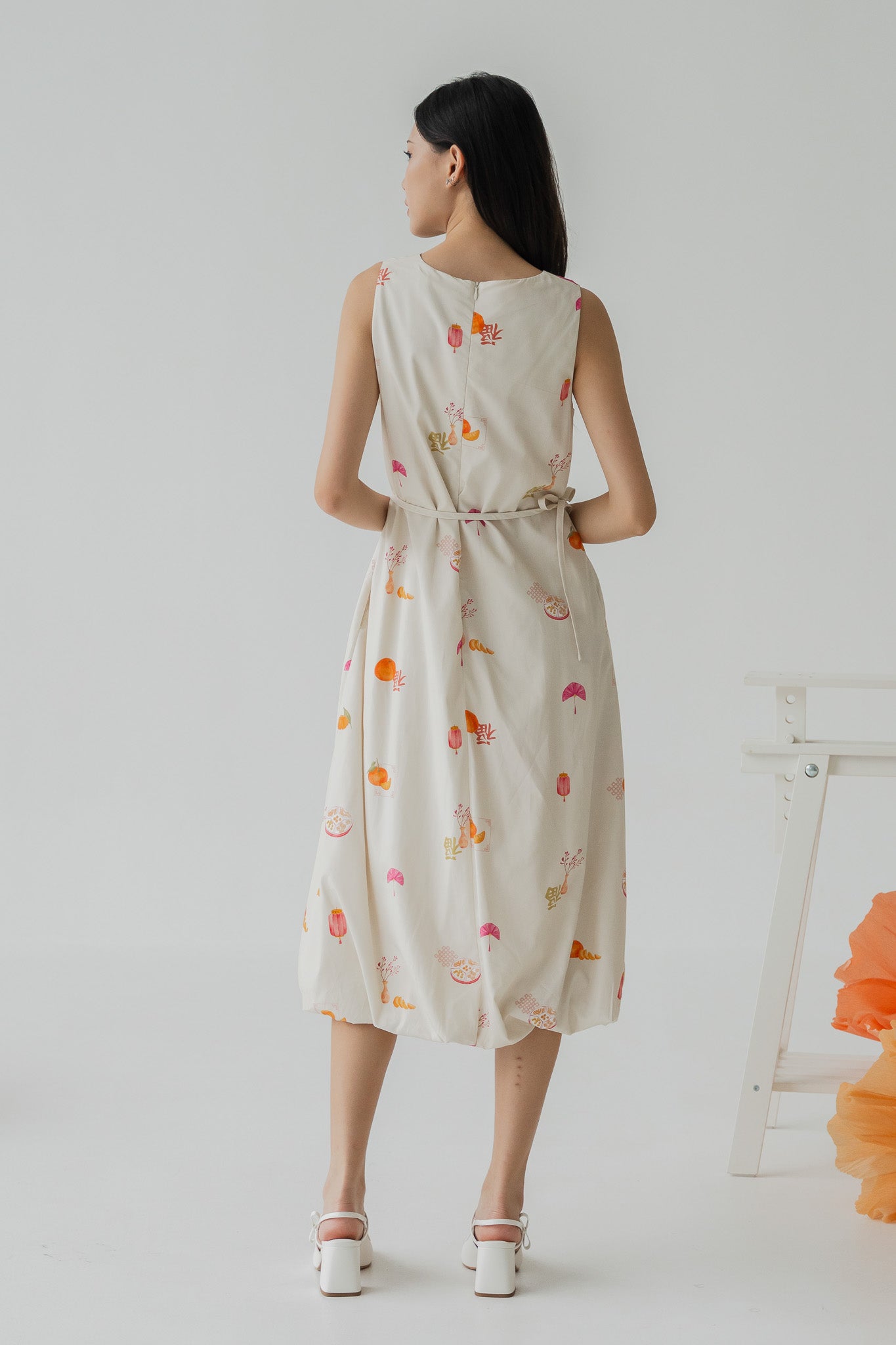 Sweet Savoury Spring Bubble Hem Dress in Marigold