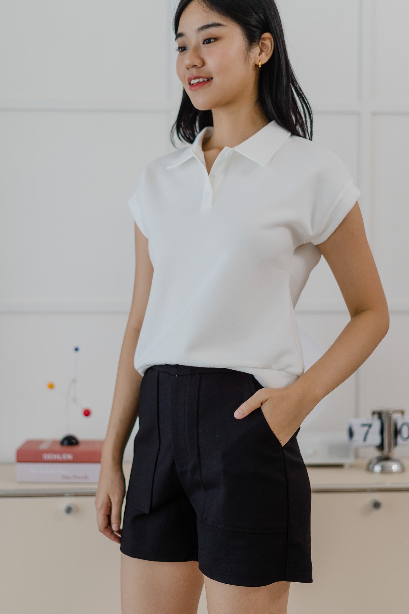 Core Essentials Patch Pocket Shorts in Black