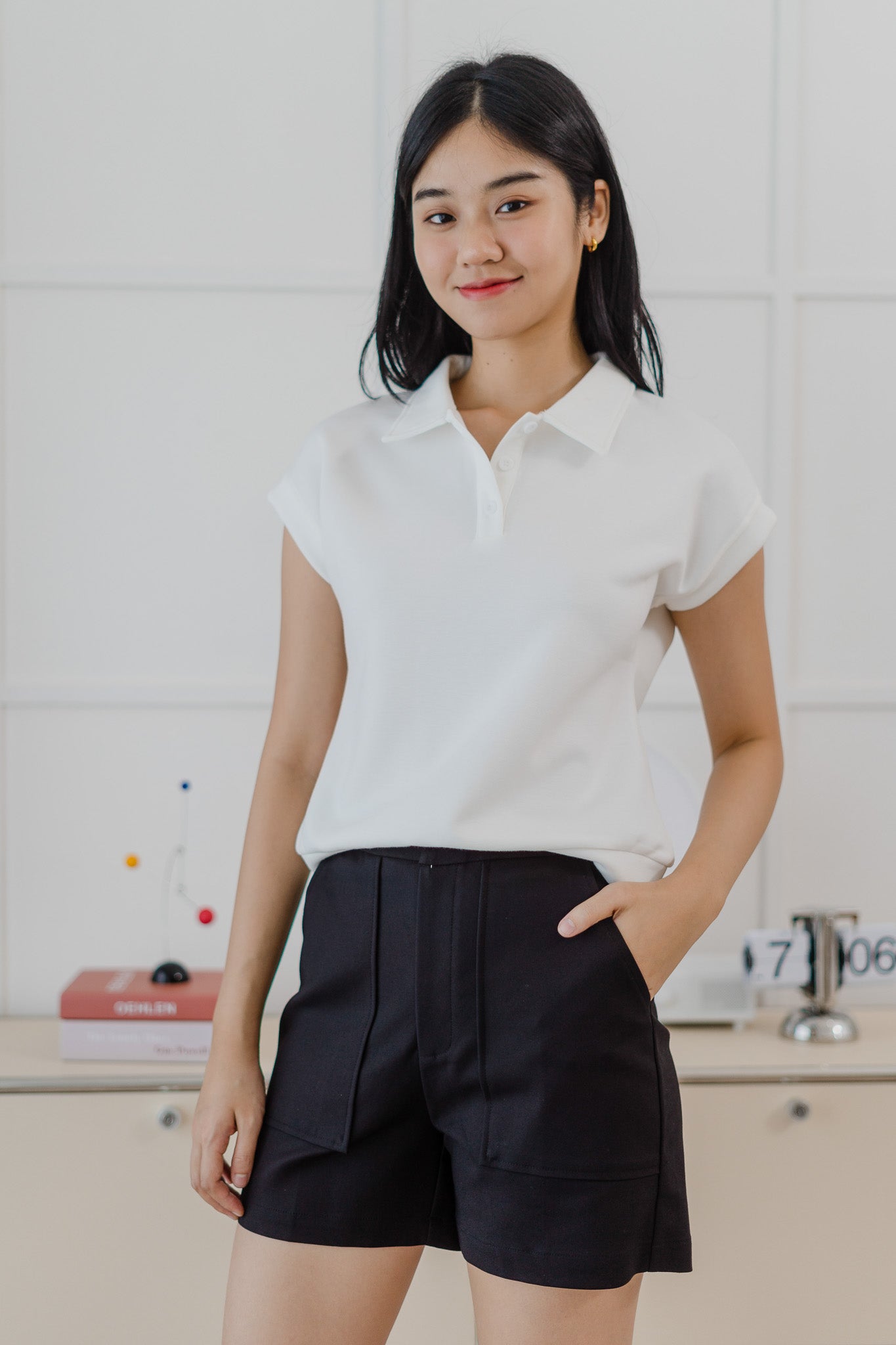 Core Essentials Patch Pocket Shorts in Black