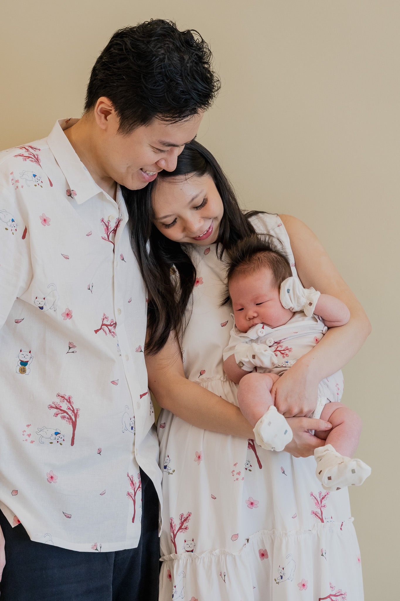 Fortune In Bloom Baby Romper in Kinako