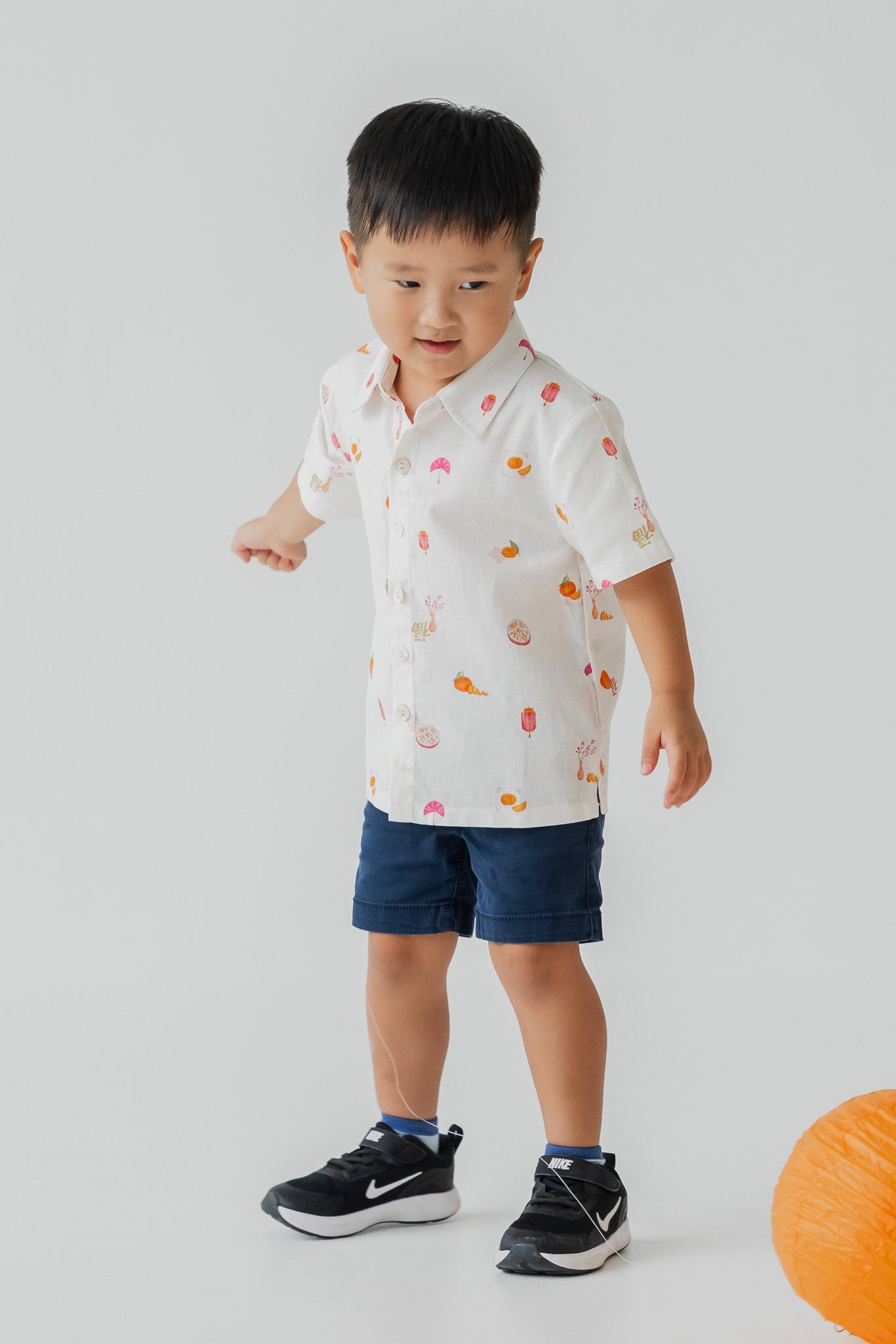 Sweet Savoury Spring Kid's Linen Shirt in Cloud