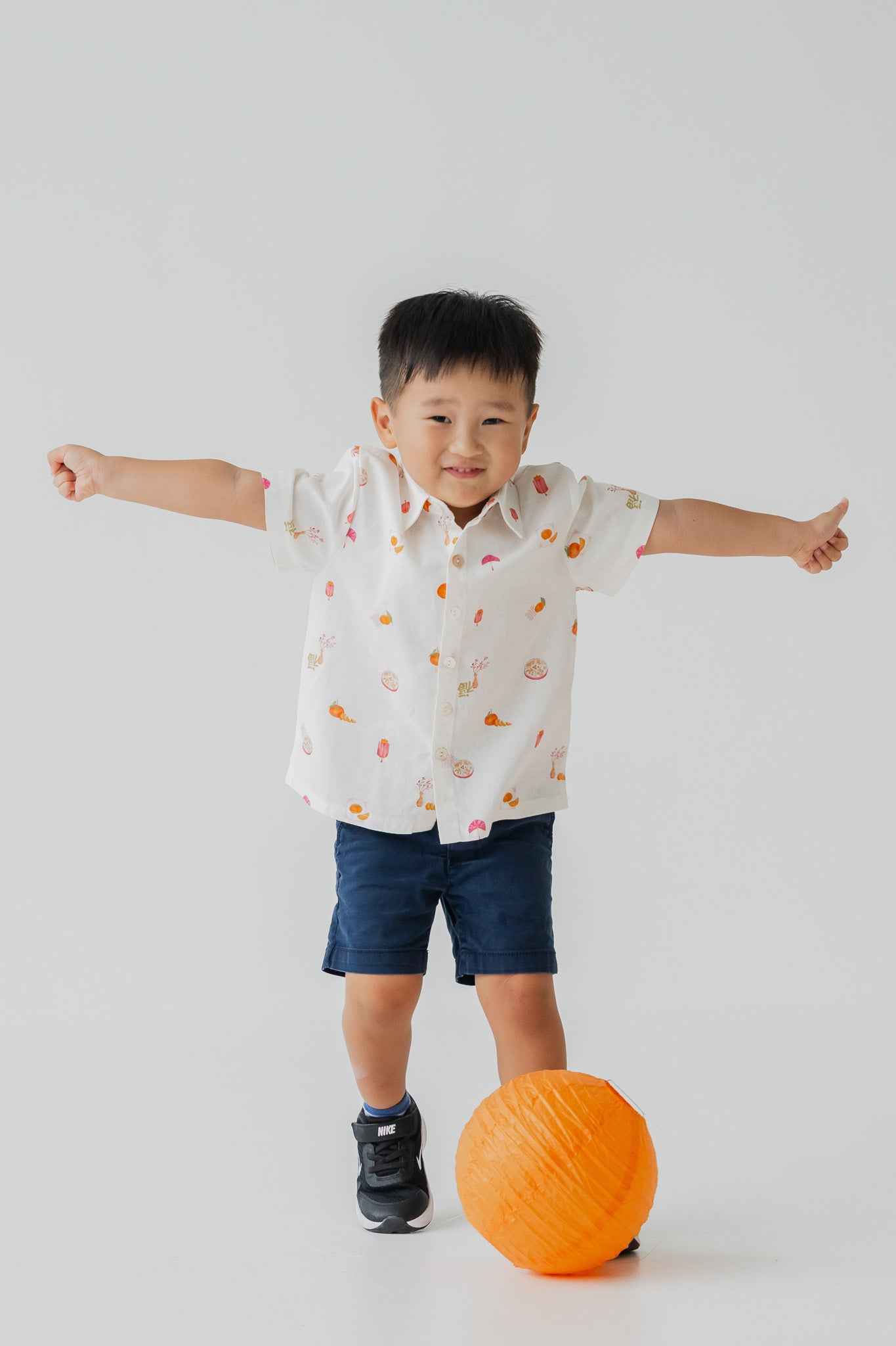 Sweet Savoury Spring Kid's Linen Shirt in Cloud