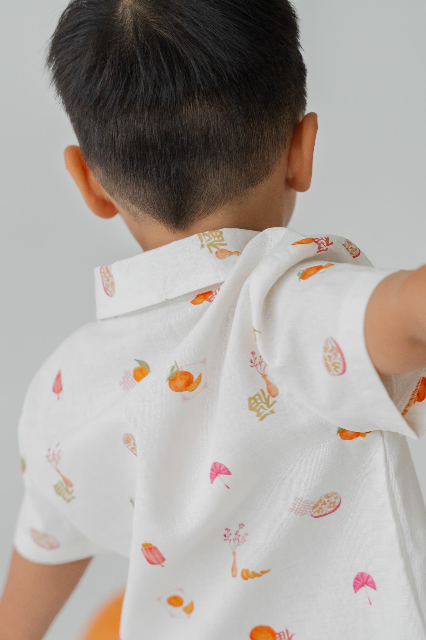 Sweet Savoury Spring Kid's Linen Shirt in Cloud