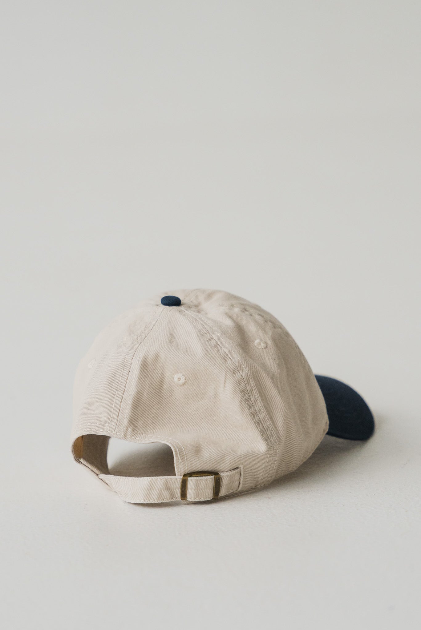 Smiley Logo Colour Block Canvas Cap in Navy