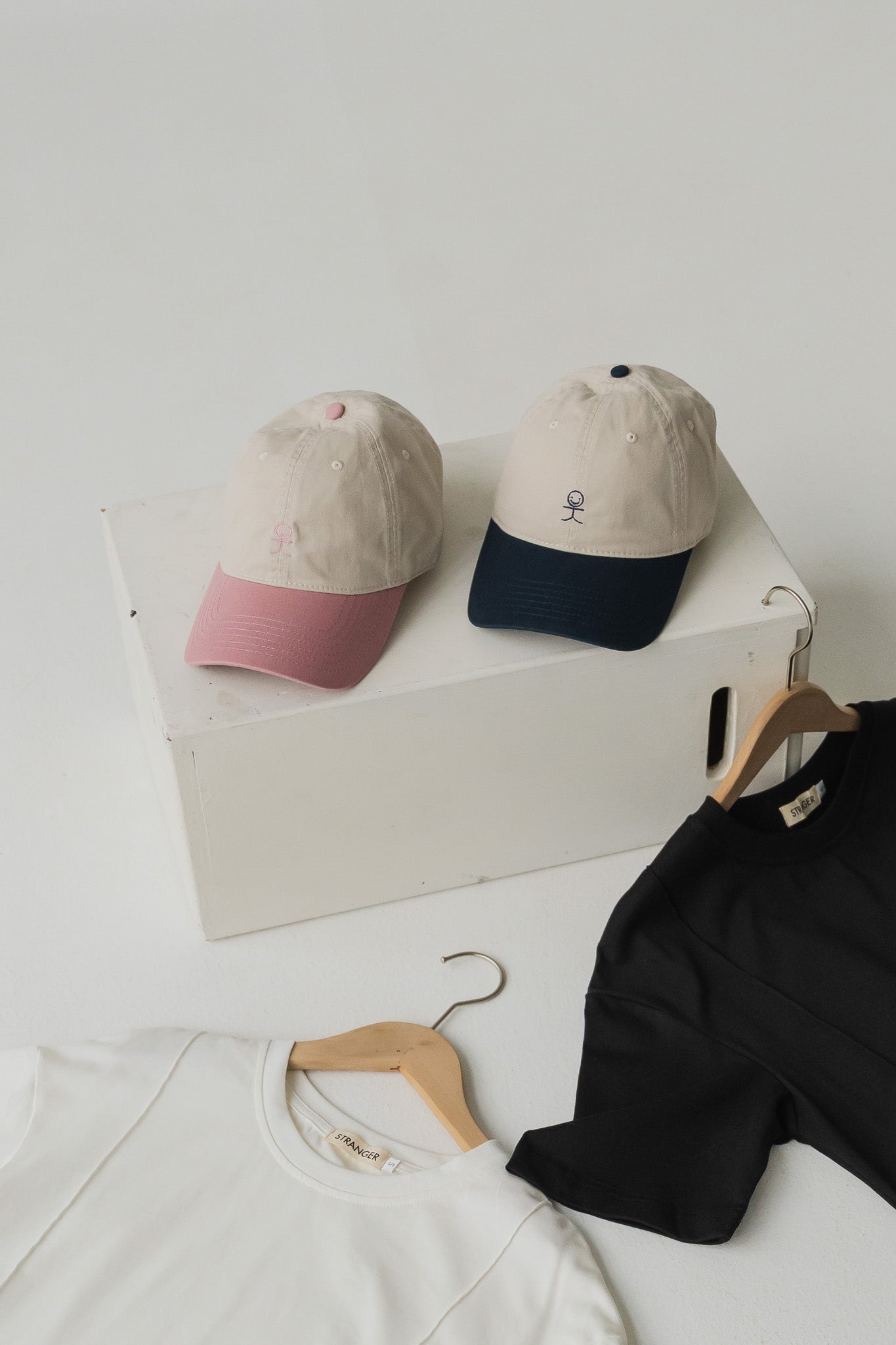 Smiley Logo Colour Block Canvas Cap in Pink