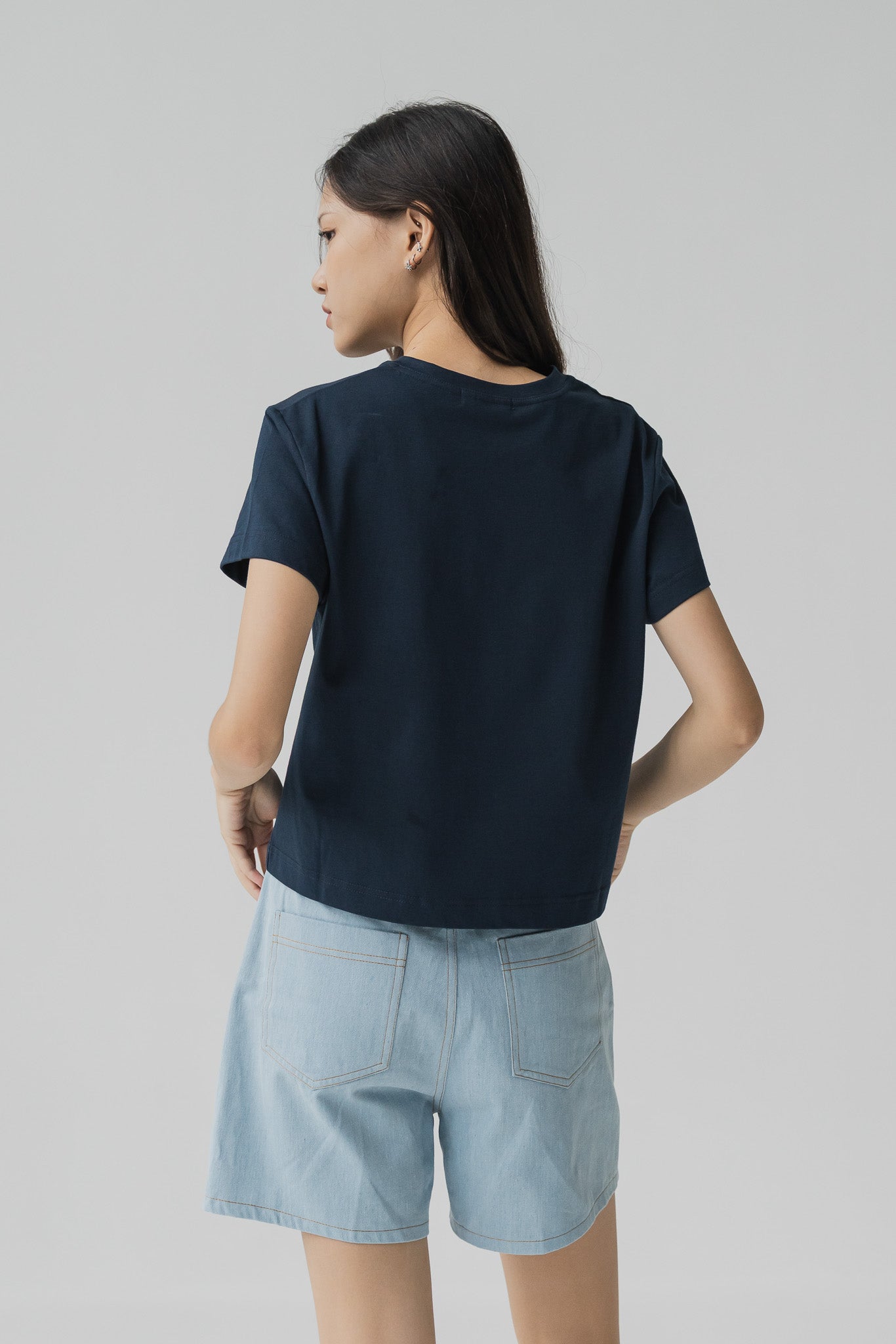 Breakfast Club Cropped Tee in Navy