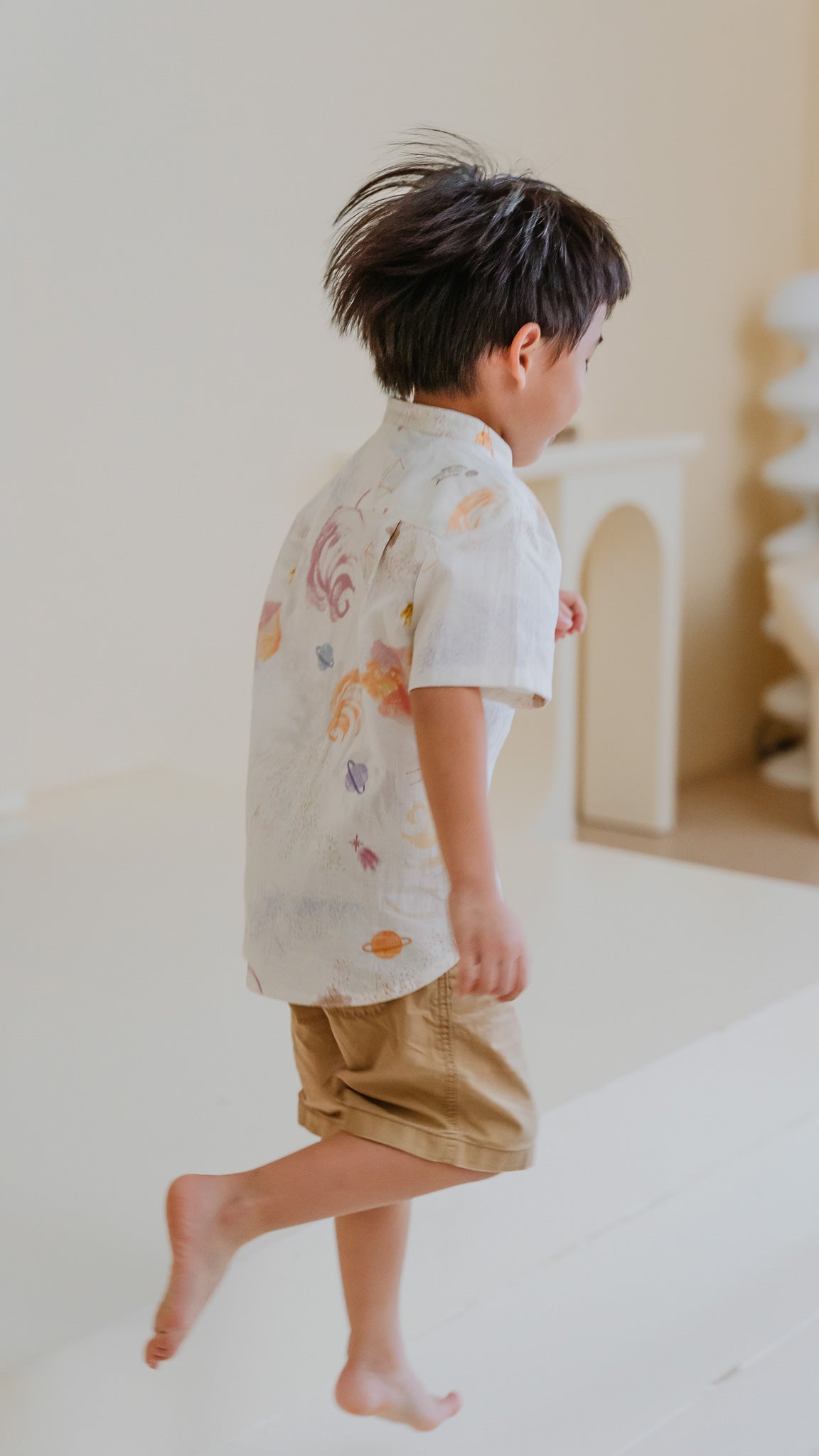 Constellations Kid's Linen Shirt in Stardust