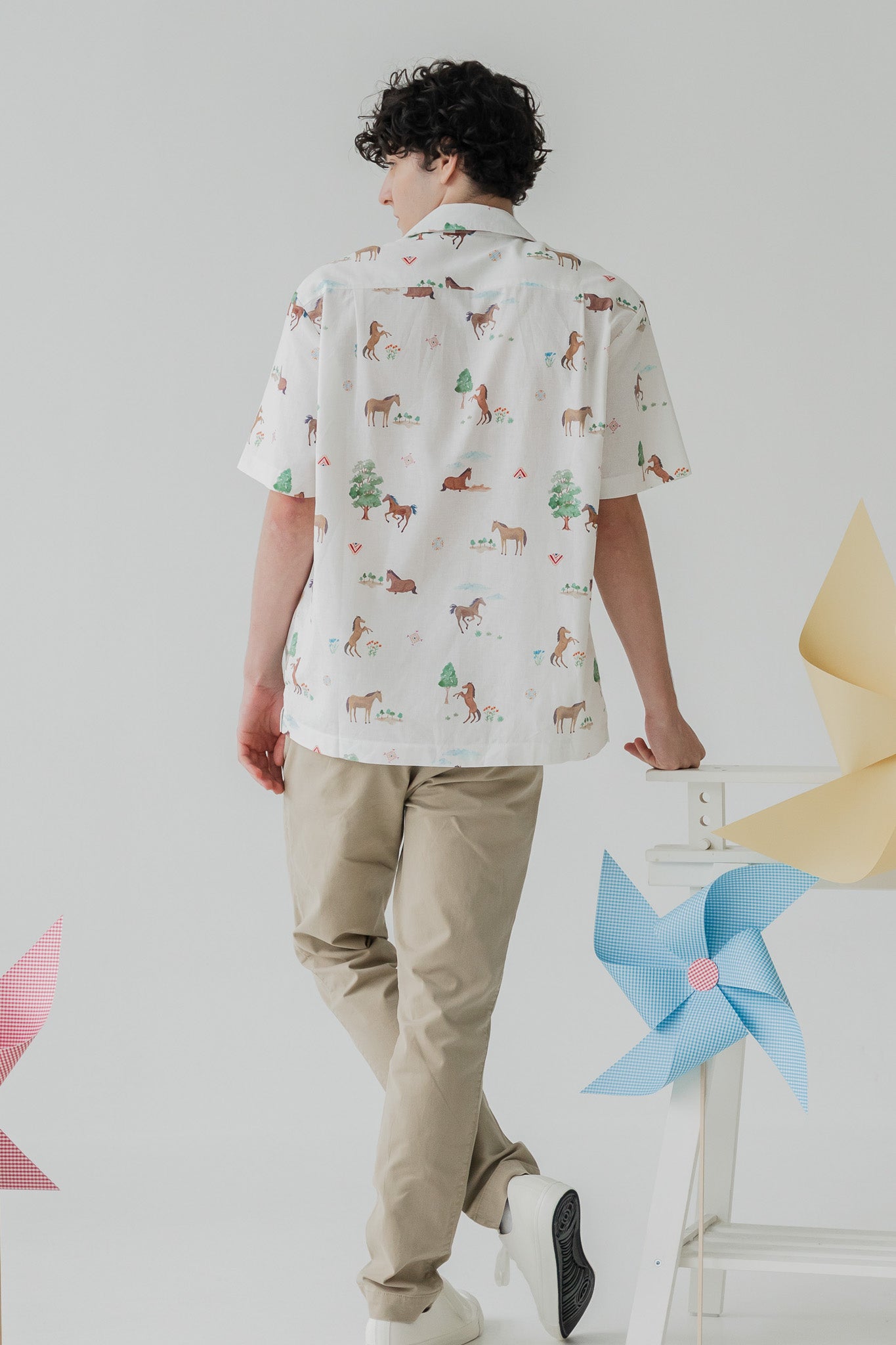 Fields of Gold Men's Linen Shirt in Bloom