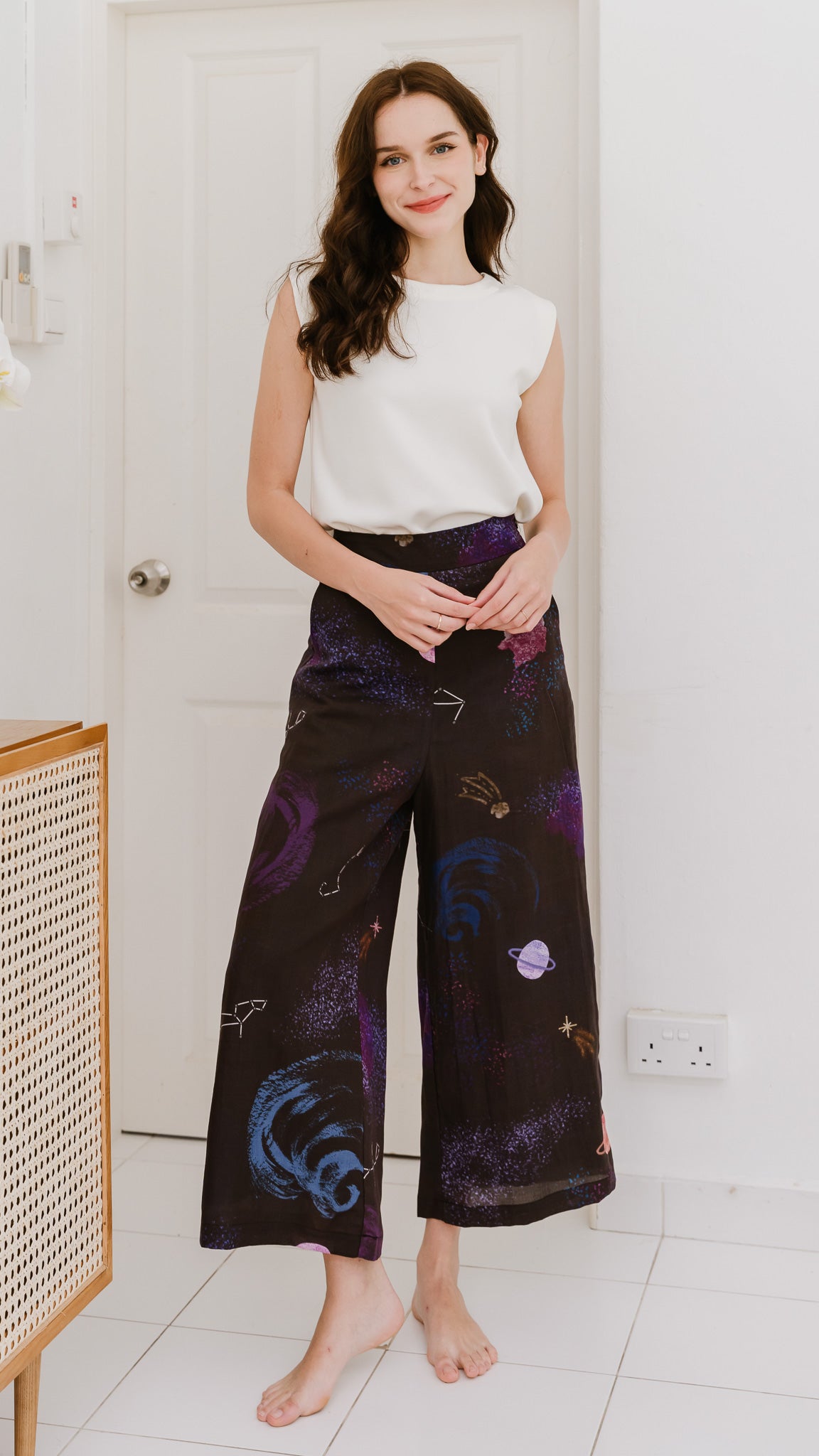 Constellations Linen Long Pants in Eclipse