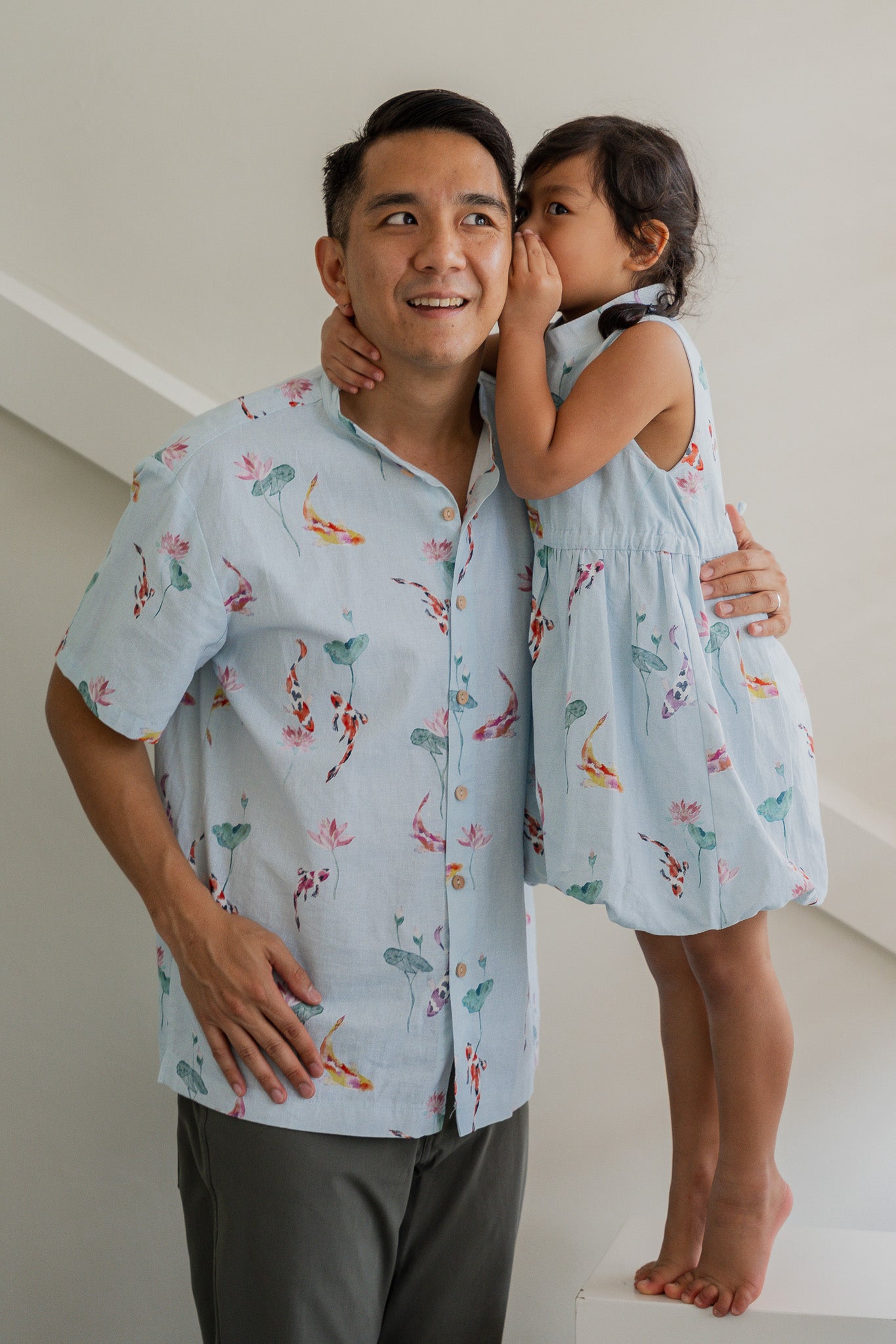 Abundance Kid's Mandarin Bubble Linen Dress in Flow