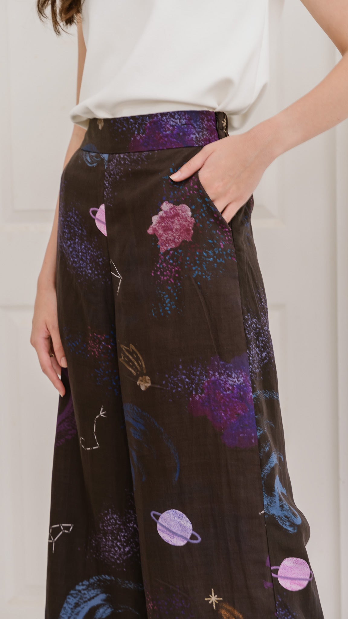 Constellations Linen Long Pants in Eclipse