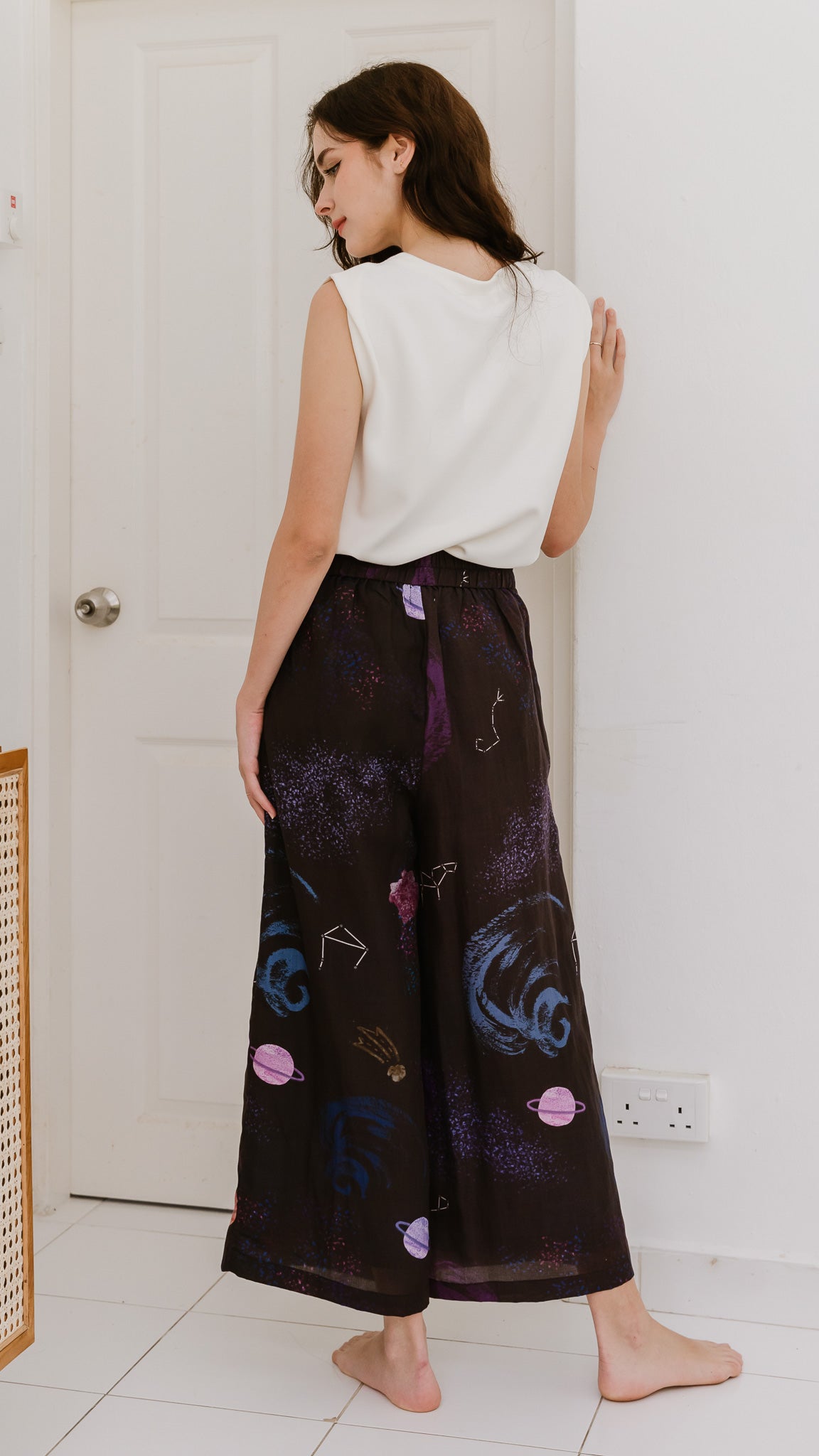 Constellations Linen Long Pants in Eclipse