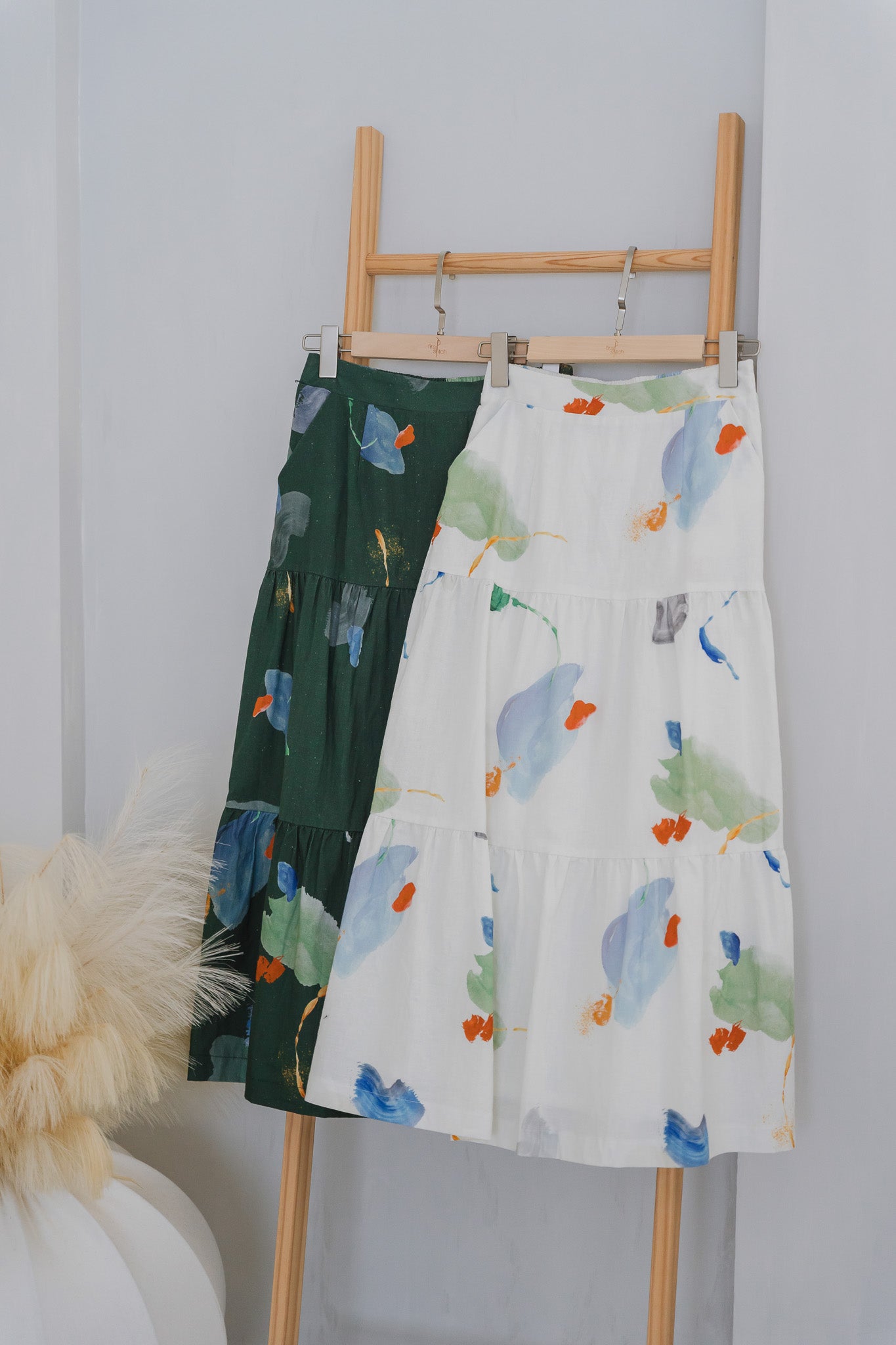 Serendipity Tiered Linen Skirt in Tranquility