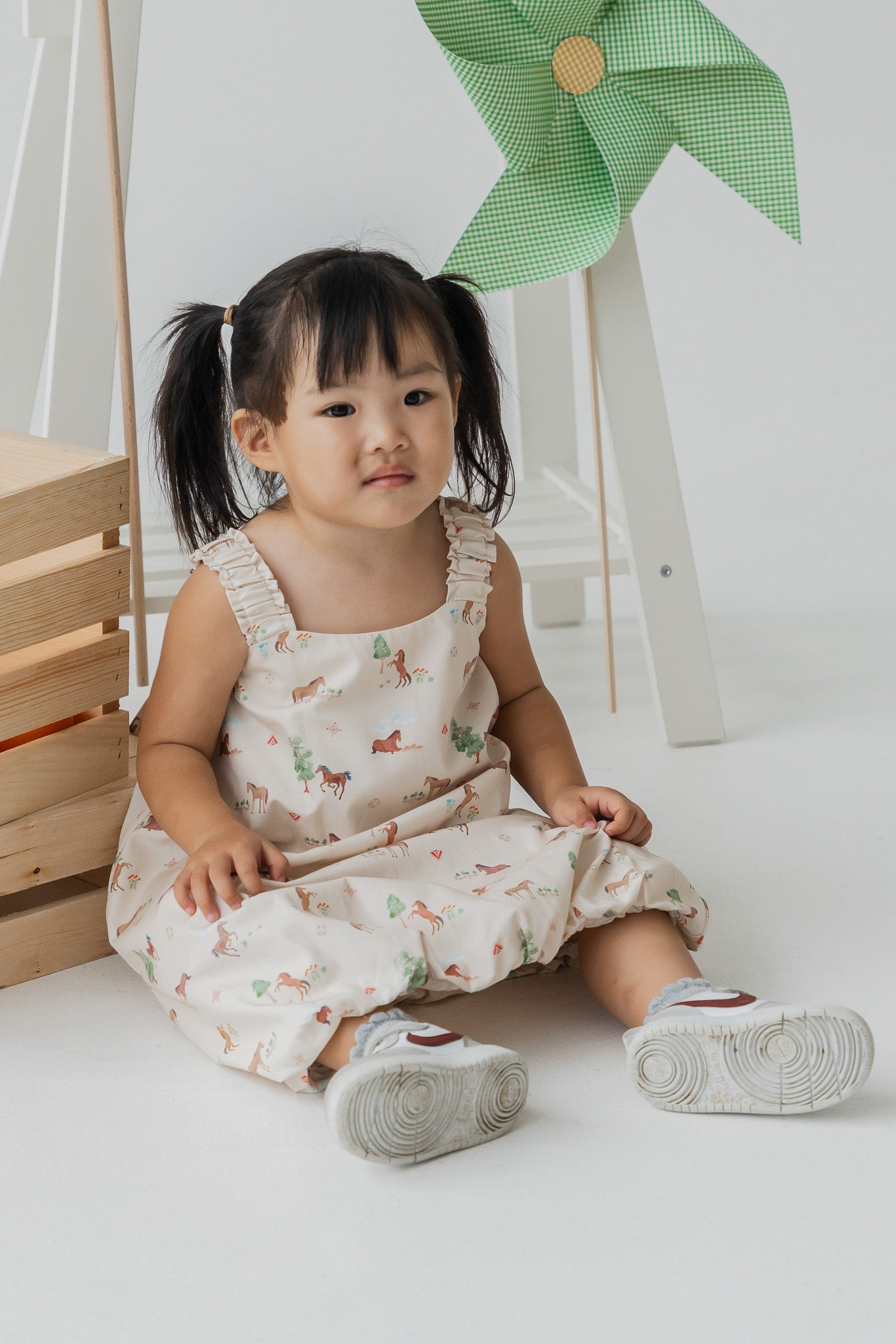 Fields of Gold Kid's Bubble Dress in Harvest