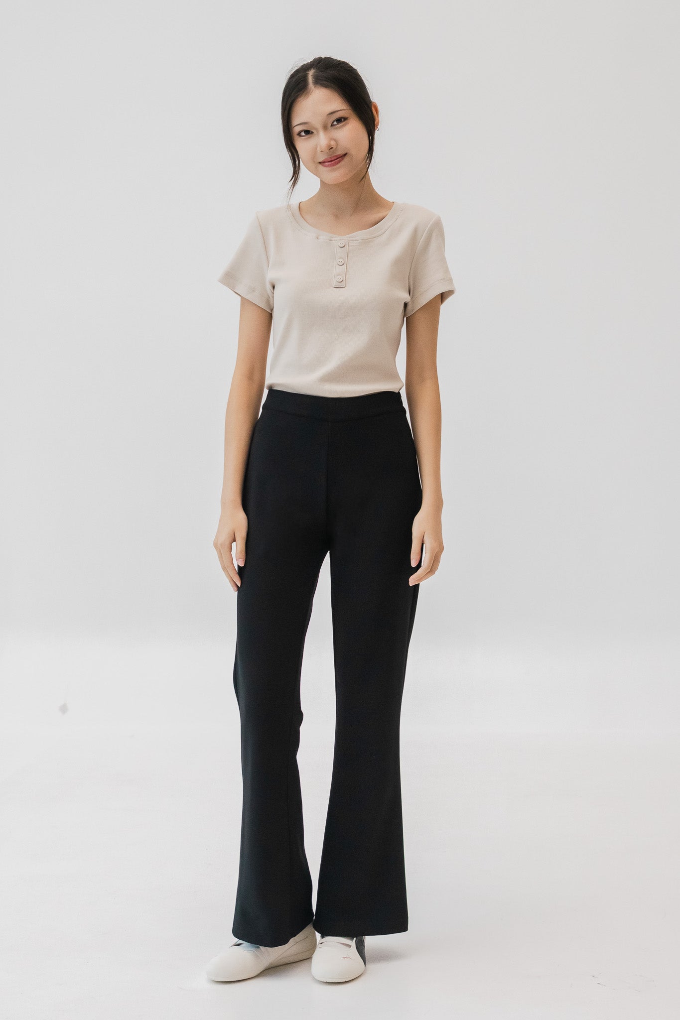 Cleo Bell Cut Formal Pants in Black