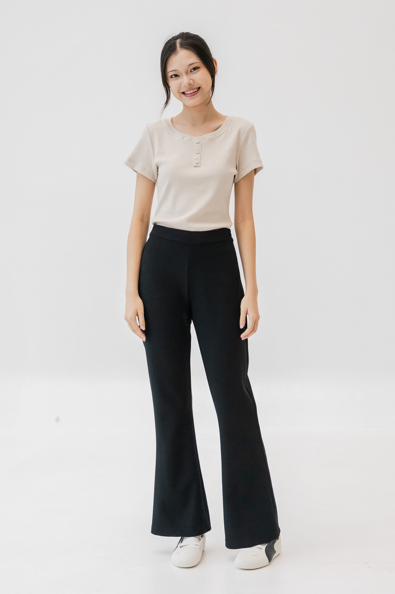 Cleo Bell Cut Formal Pants in Black