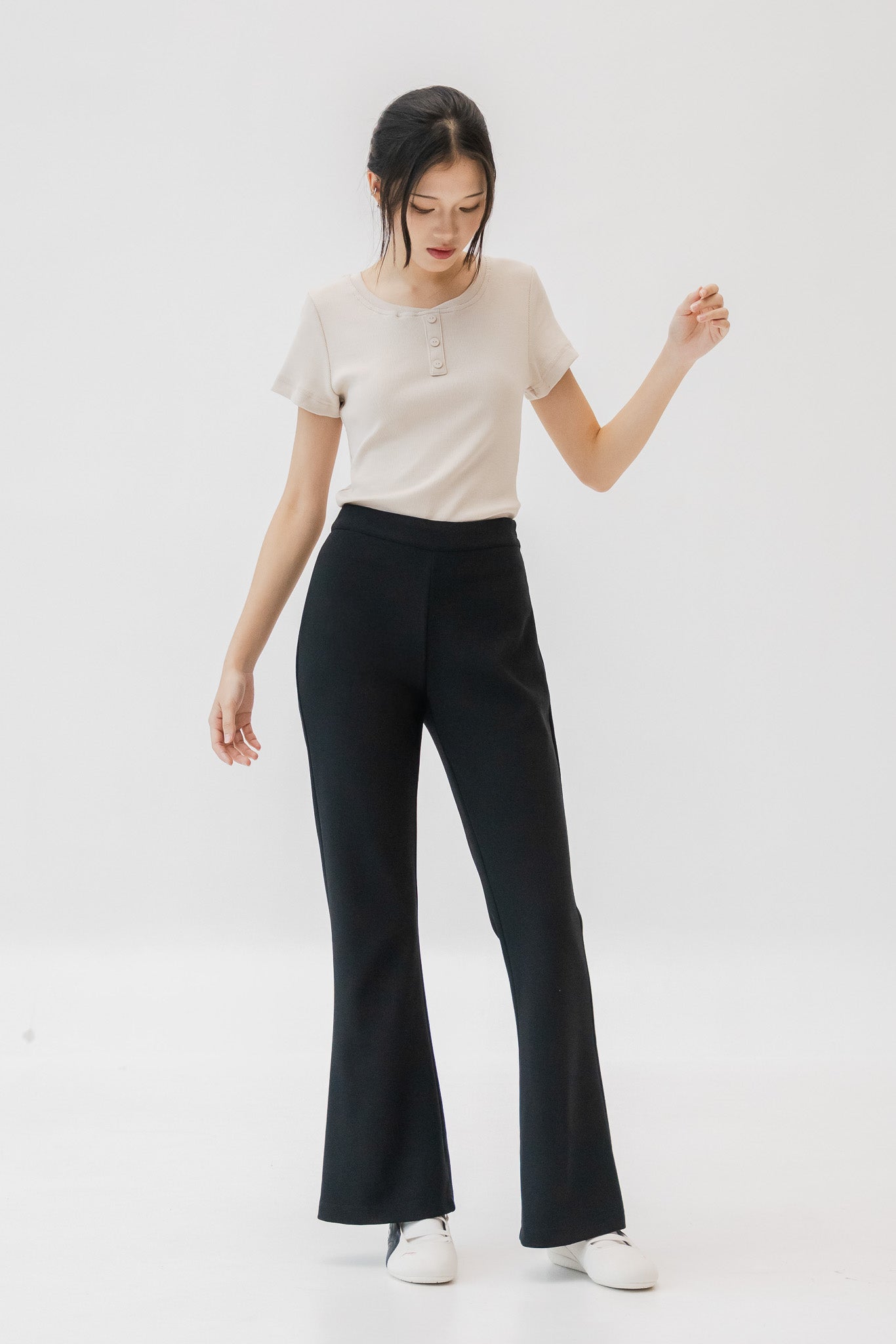 Cleo Bell Cut Formal Pants in Black