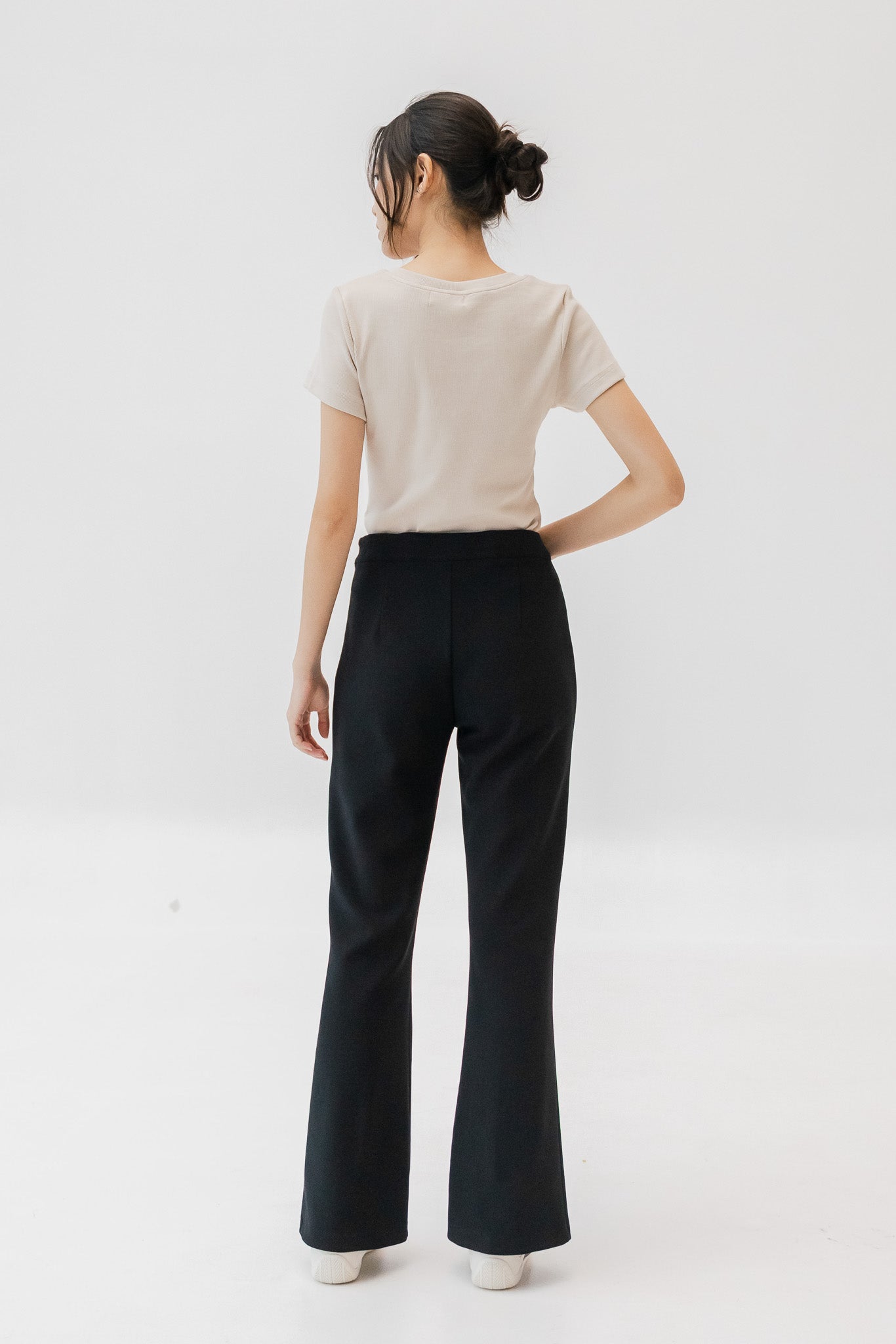 Cleo Bell Cut Formal Pants in Black