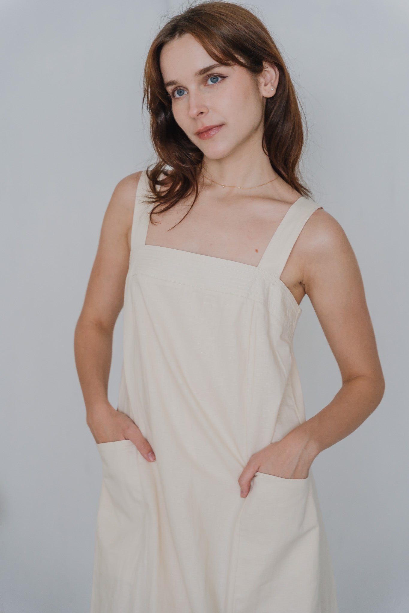 Piece of Cake Linen Tent Dress in Beige