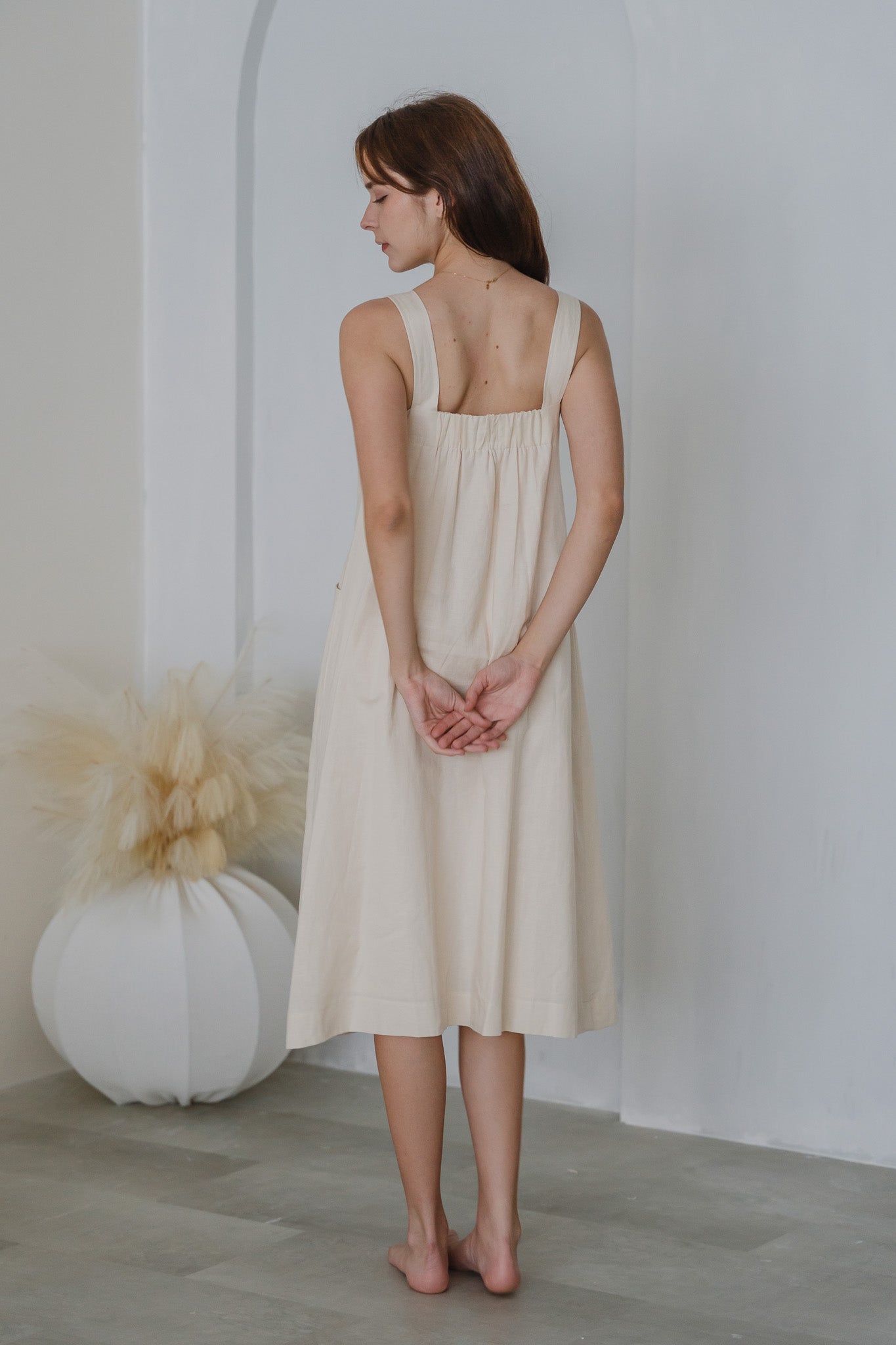 Piece of Cake Linen Tent Dress in Beige First Stitch Piece of Cake Linen Tent Dress in Beige First Stitch