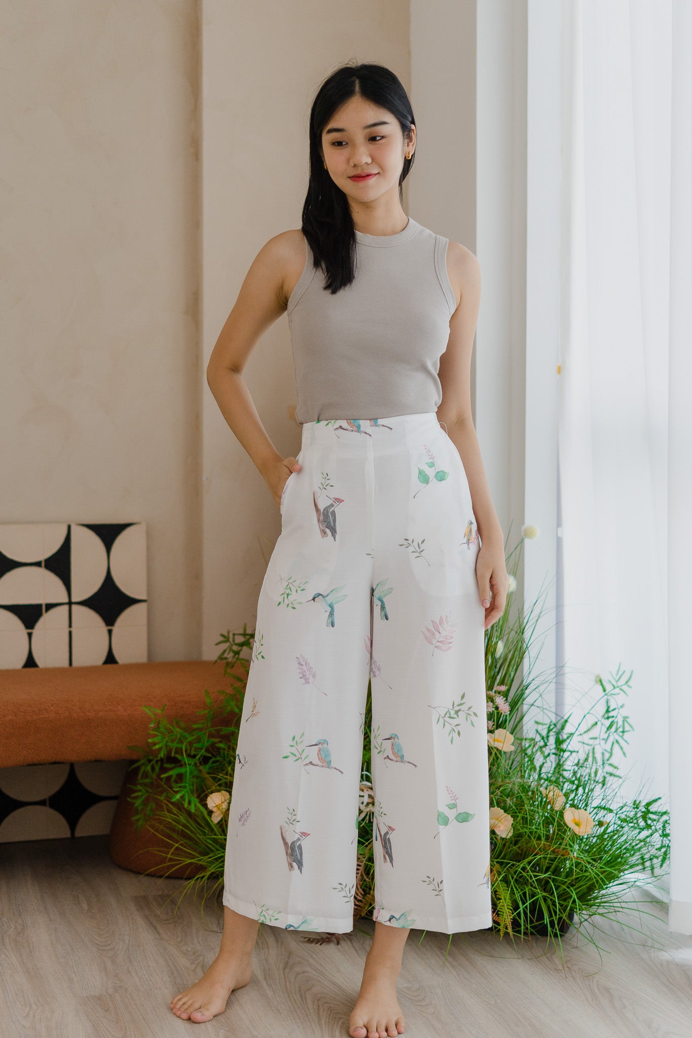 Birds Of Paradise Long Pants in Dove