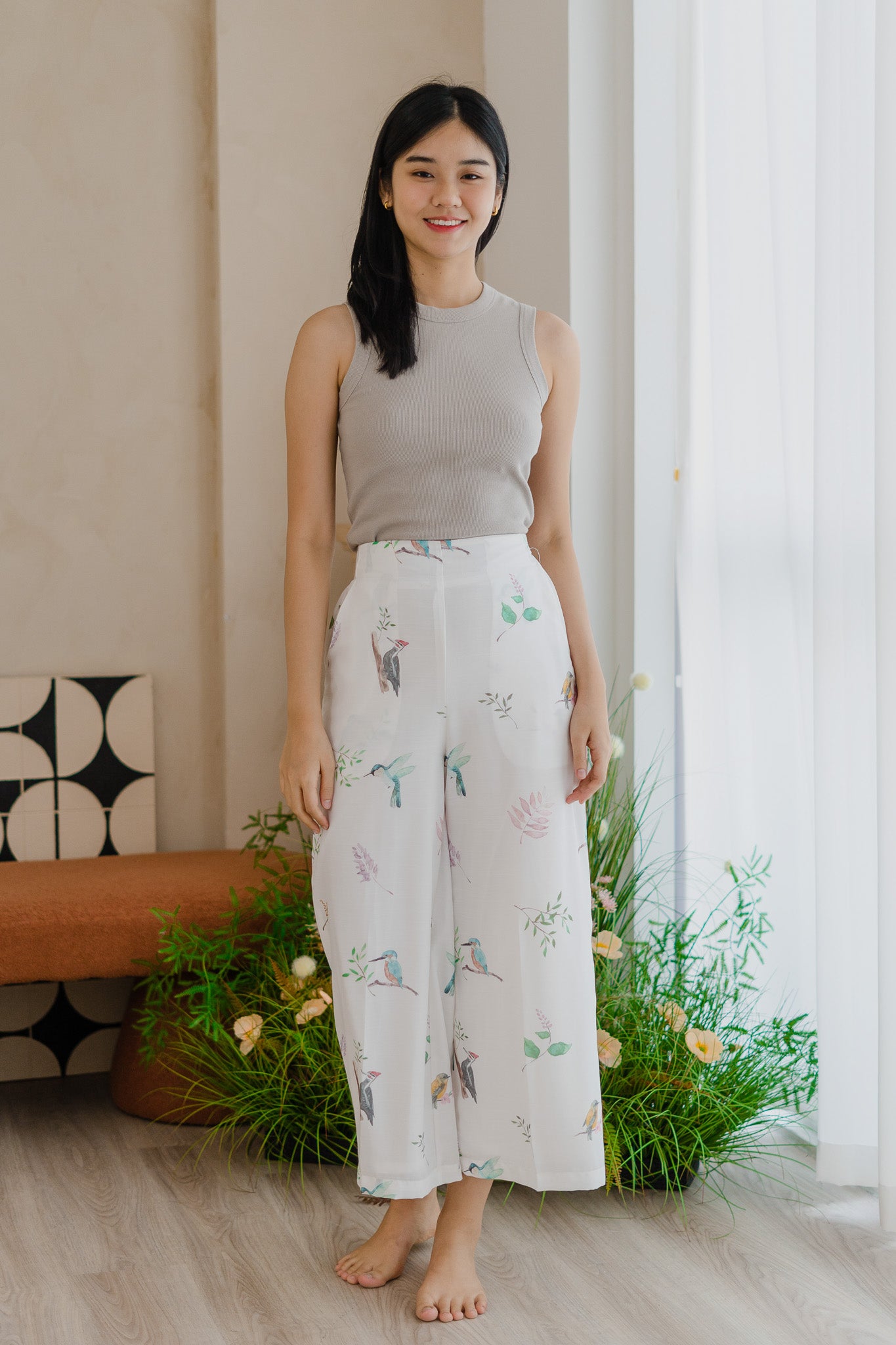 Birds Of Paradise Long Pants in Dove