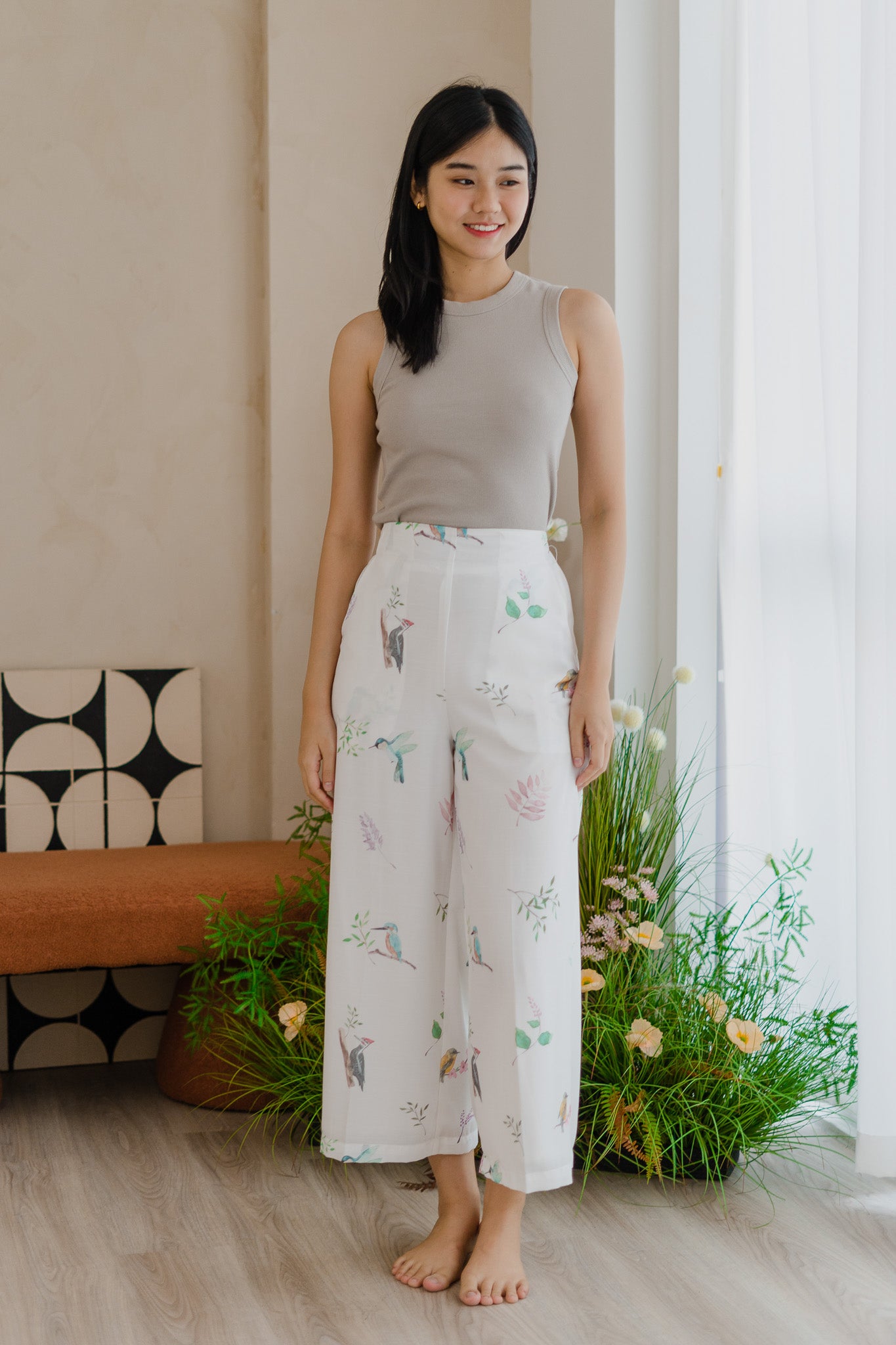 Birds Of Paradise Long Pants in Dove