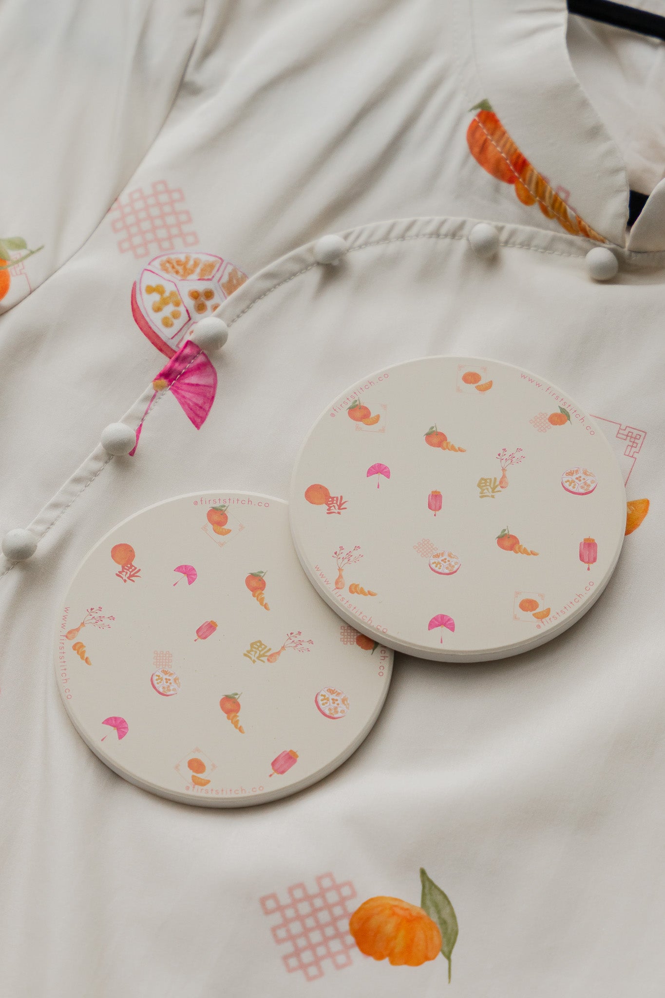 Sweet Savoury Spring Ceramic Coaster