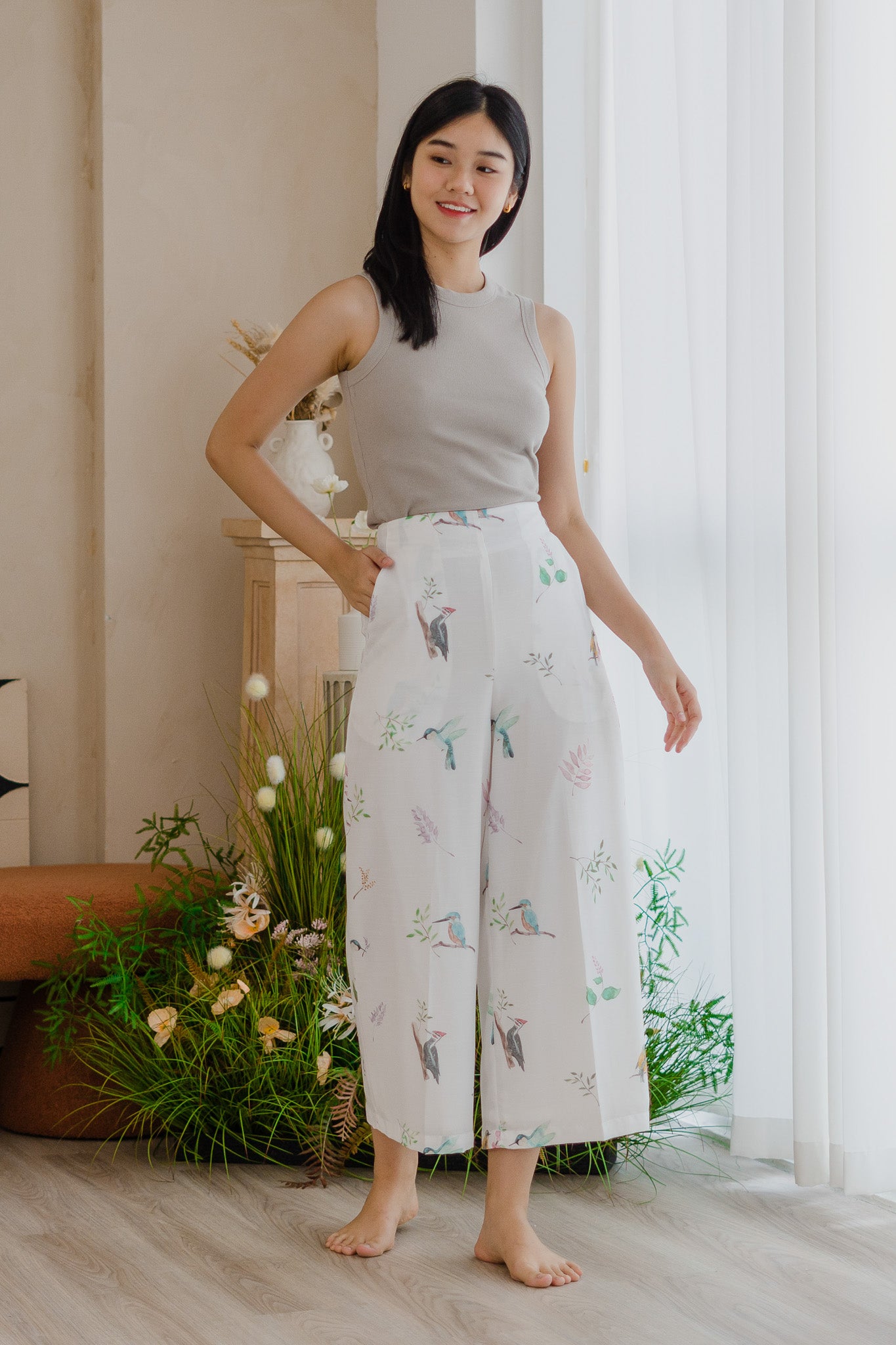 Birds Of Paradise Long Pants in Dove