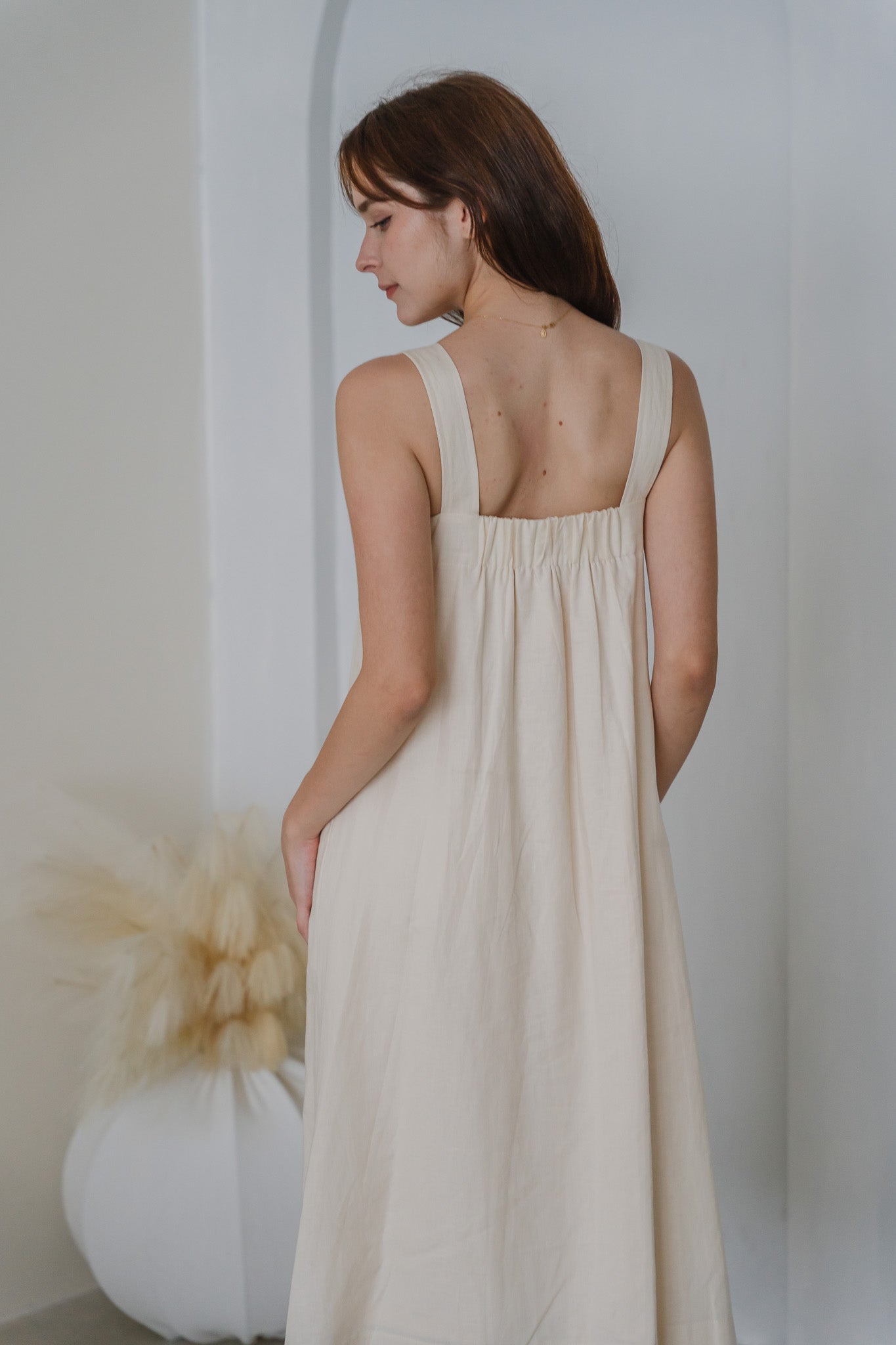 Piece of Cake Linen Tent Dress in Beige