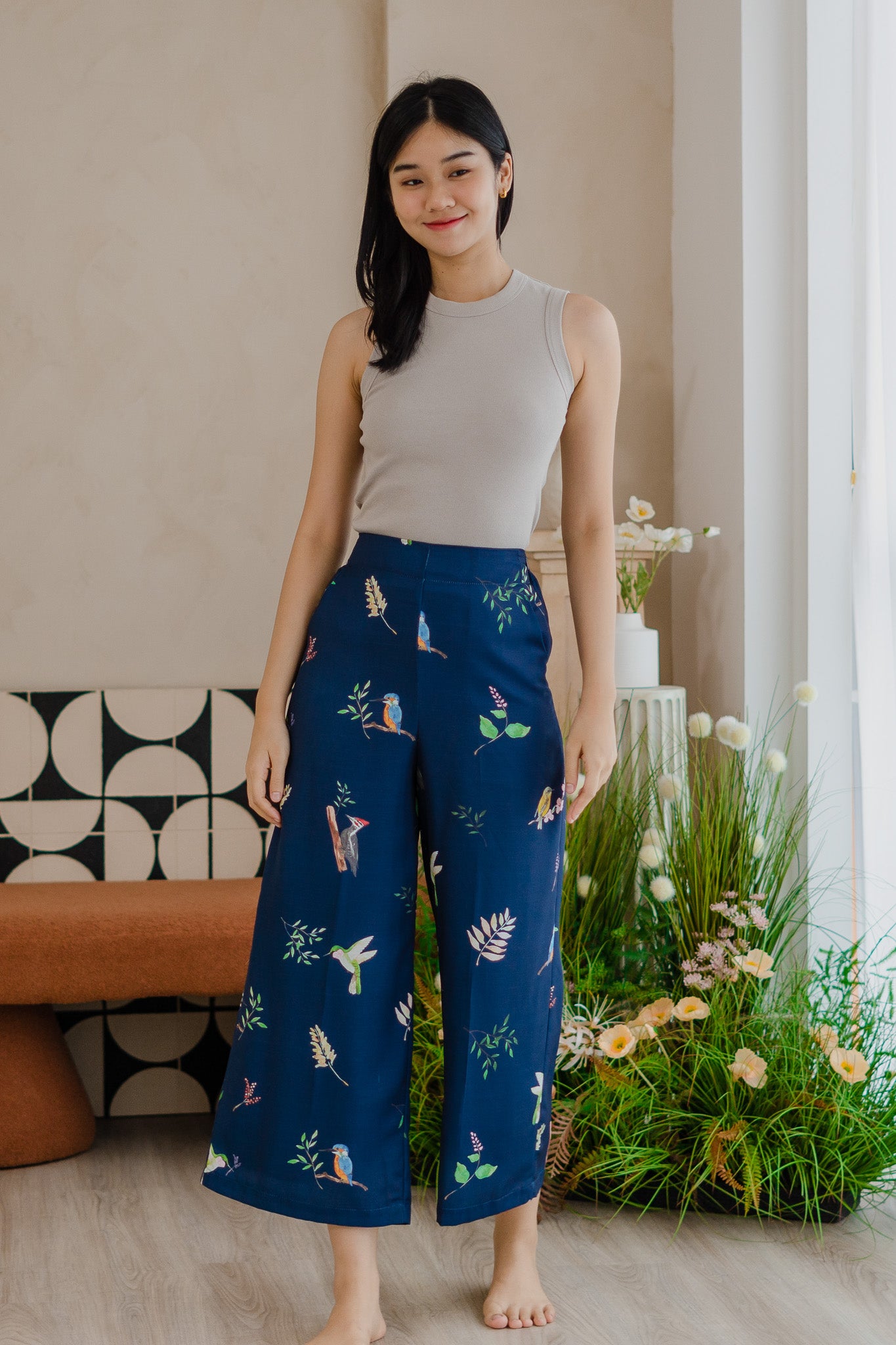 Birds Of Paradise Long Pants in Heron