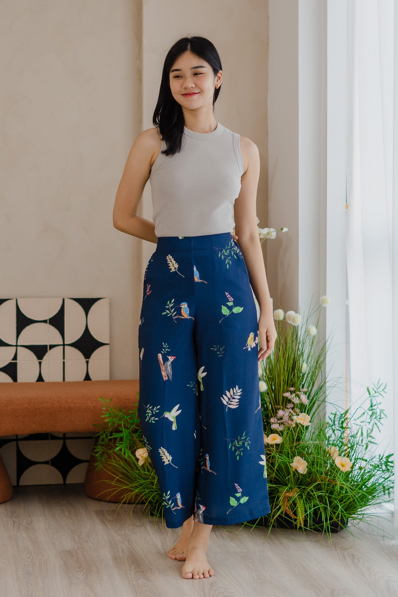 Birds Of Paradise Long Pants in Heron
