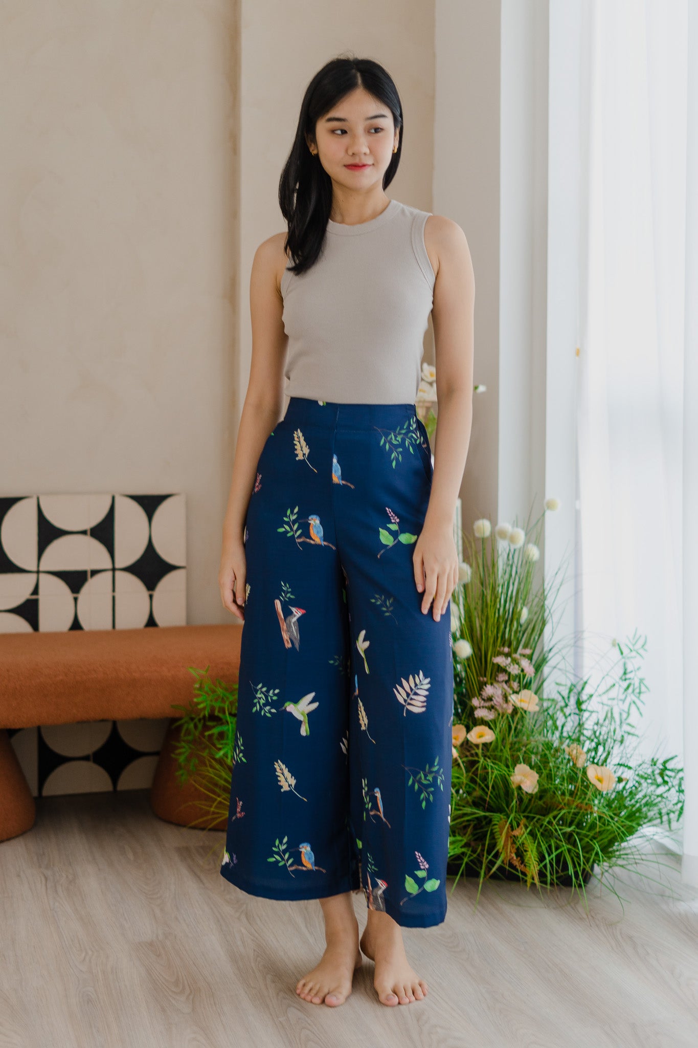 Birds Of Paradise Long Pants in Heron