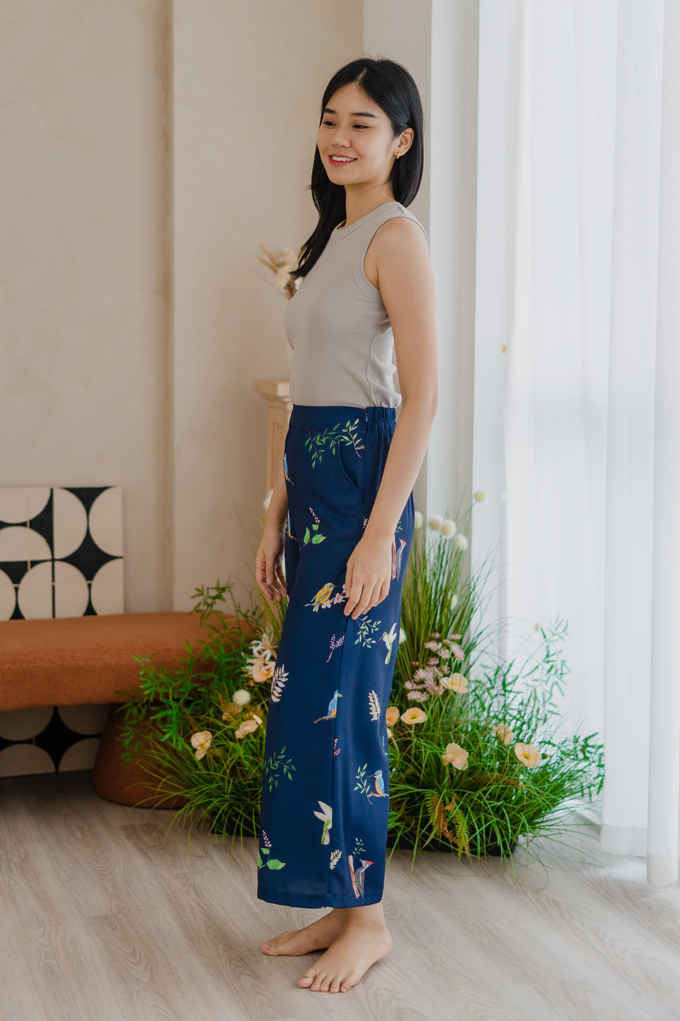 Birds Of Paradise Long Pants in Heron