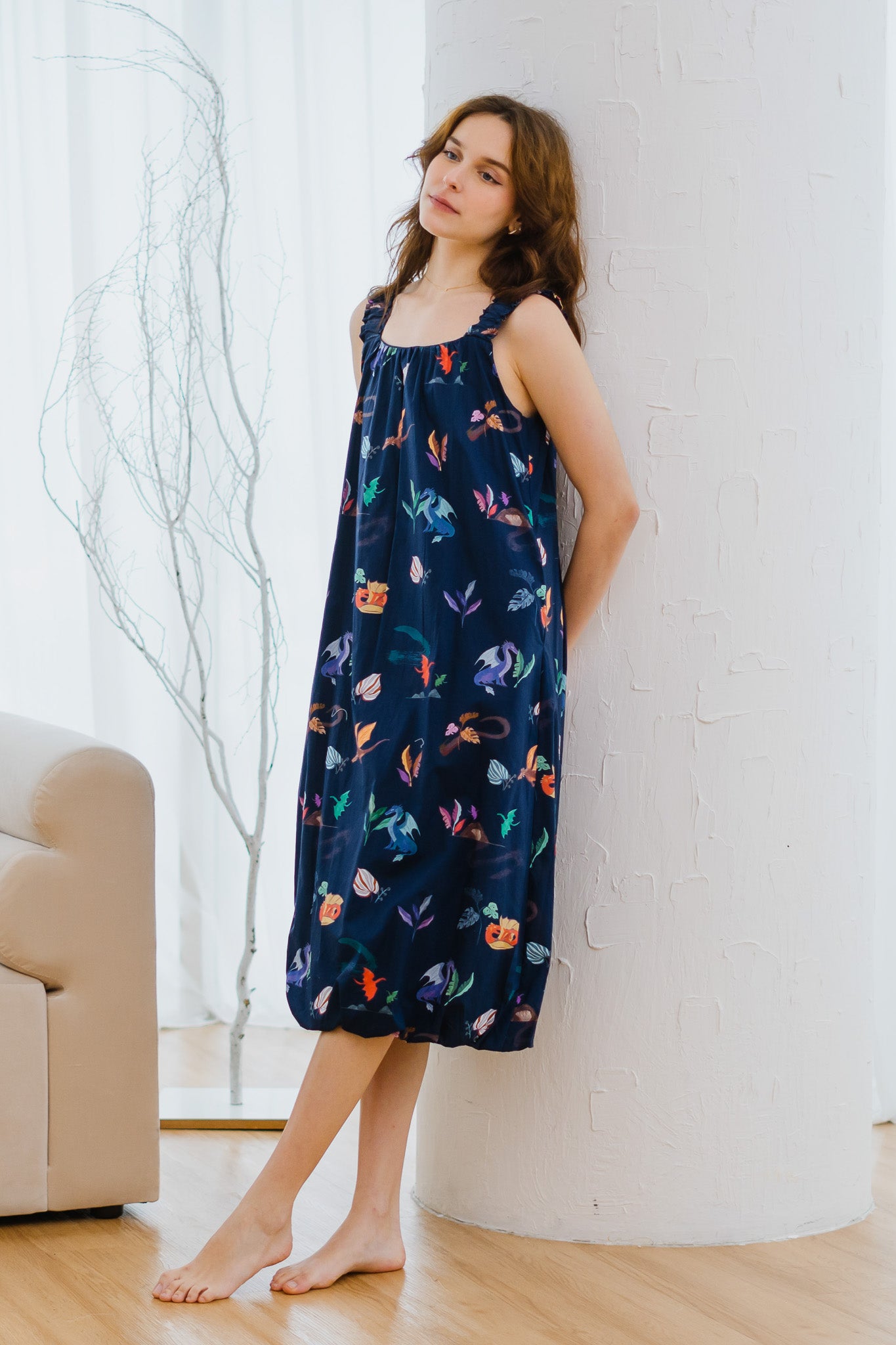 Legend Has It Sleeveless Bubble Hem Dress in Heaven
