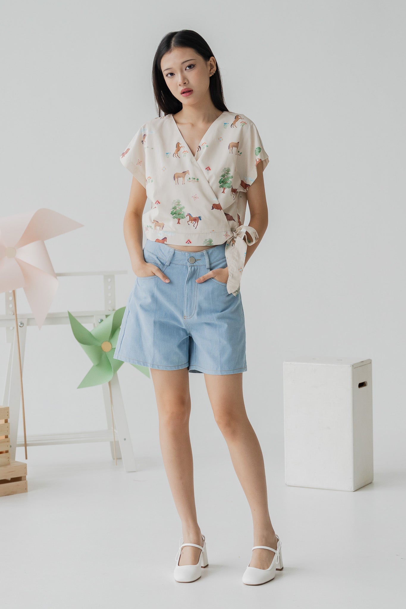 Fields of Gold Wrap Cropped Top in Harvest