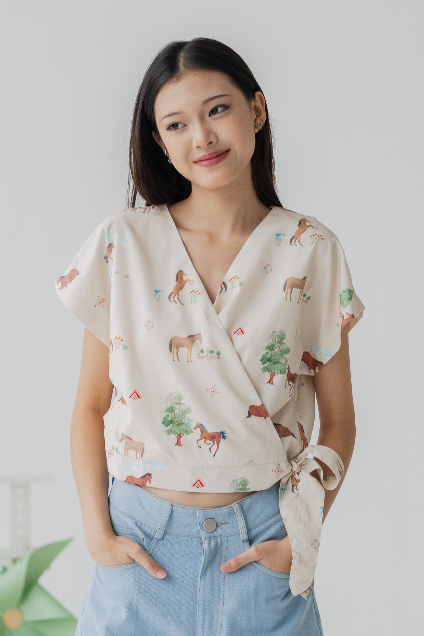 Fields of Gold Wrap Cropped Top in Harvest