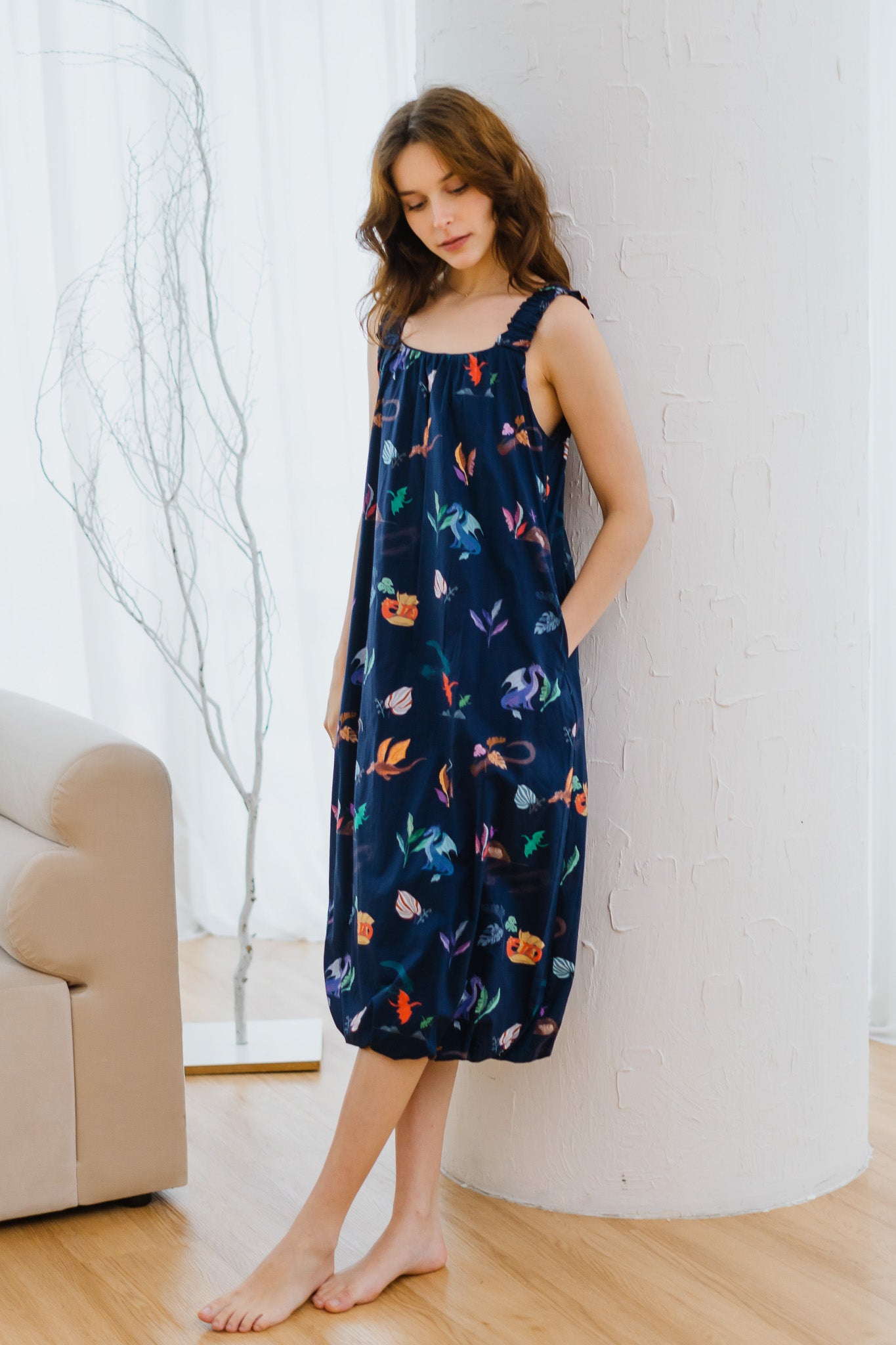 Legend Has It Sleeveless Bubble Hem Dress in Heaven