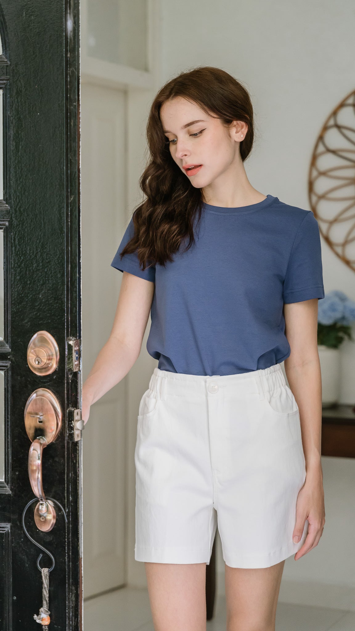 Core Essentials Basic Tee in Dusty Blue [ONLINE ONLY]