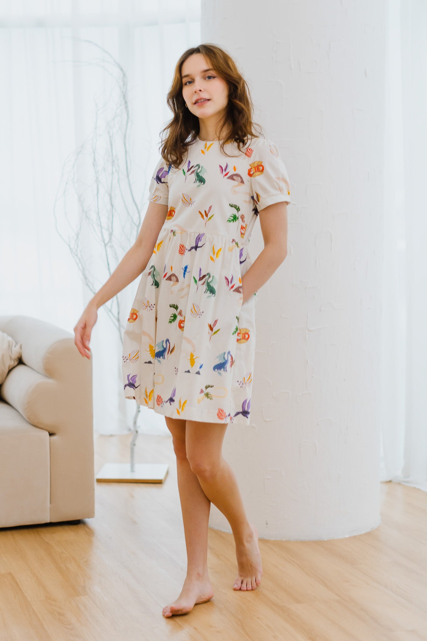 Legend Has It Sleeved Babydoll Dress in Earth