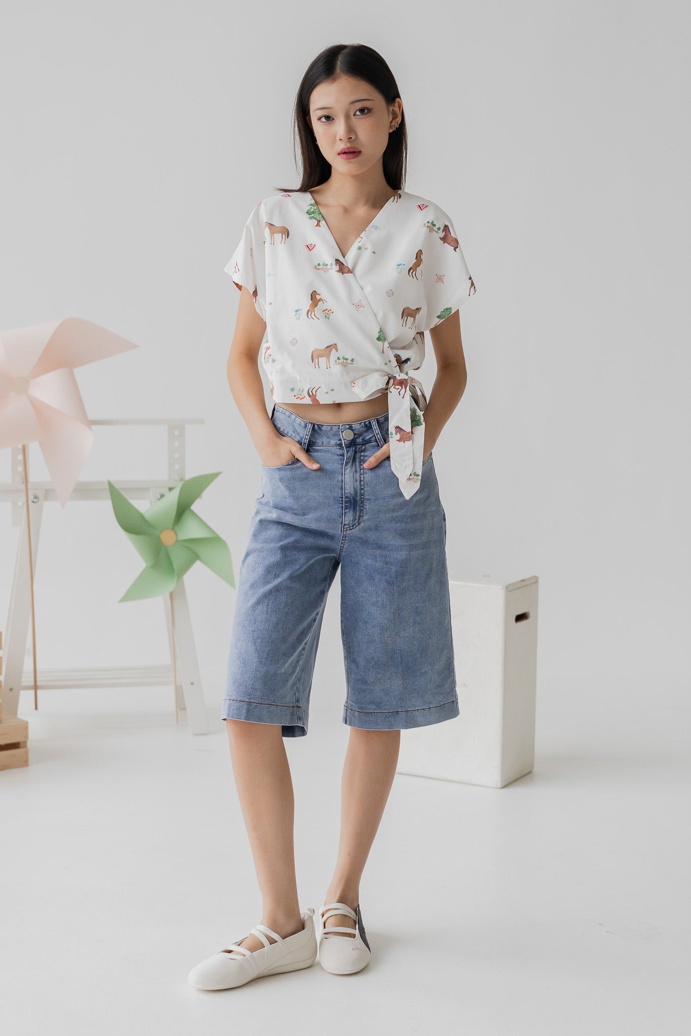 Fields of Gold Wrap Cropped Top in Bloom