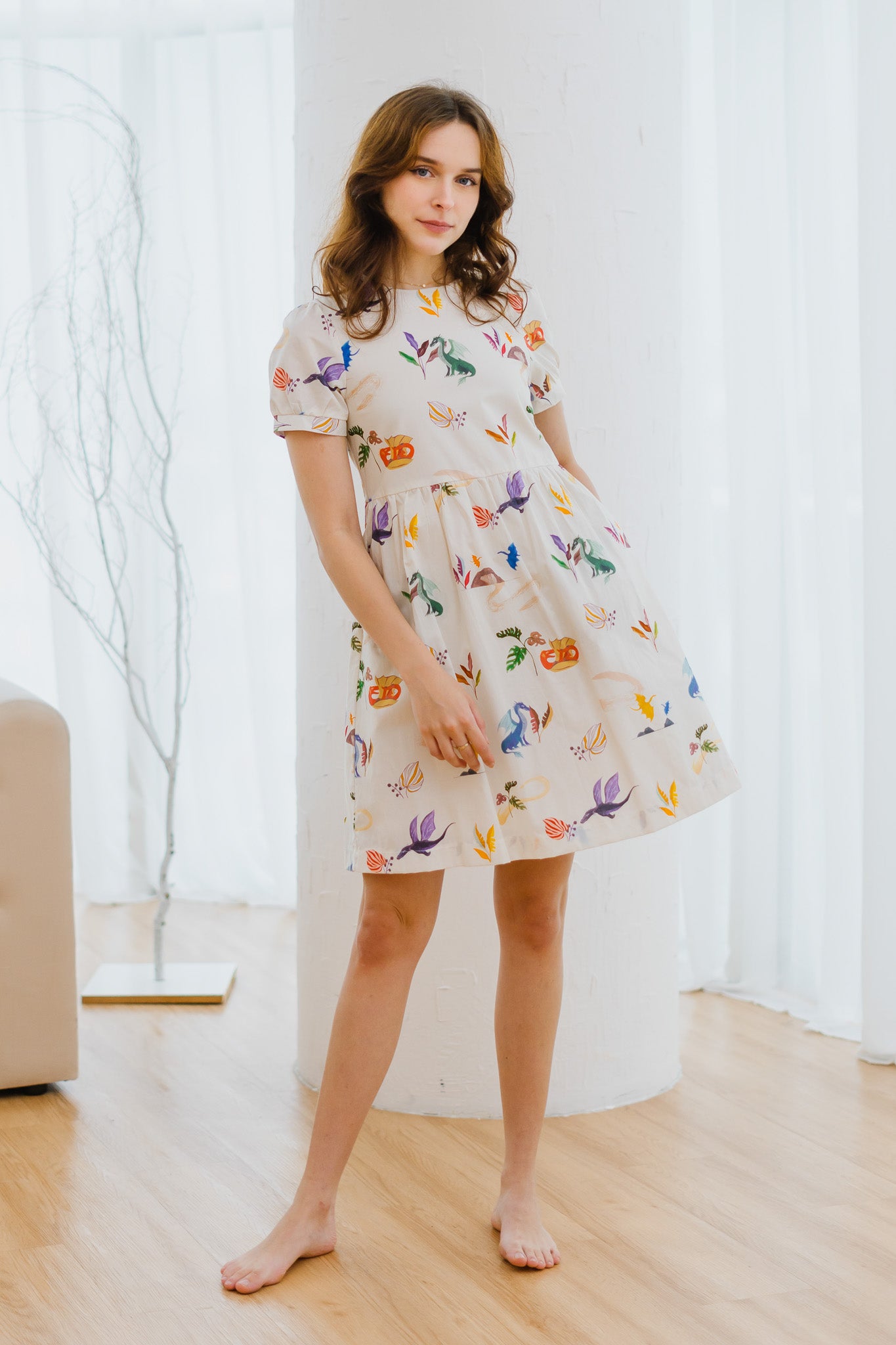 Legend Has It Sleeved Babydoll Dress in Earth