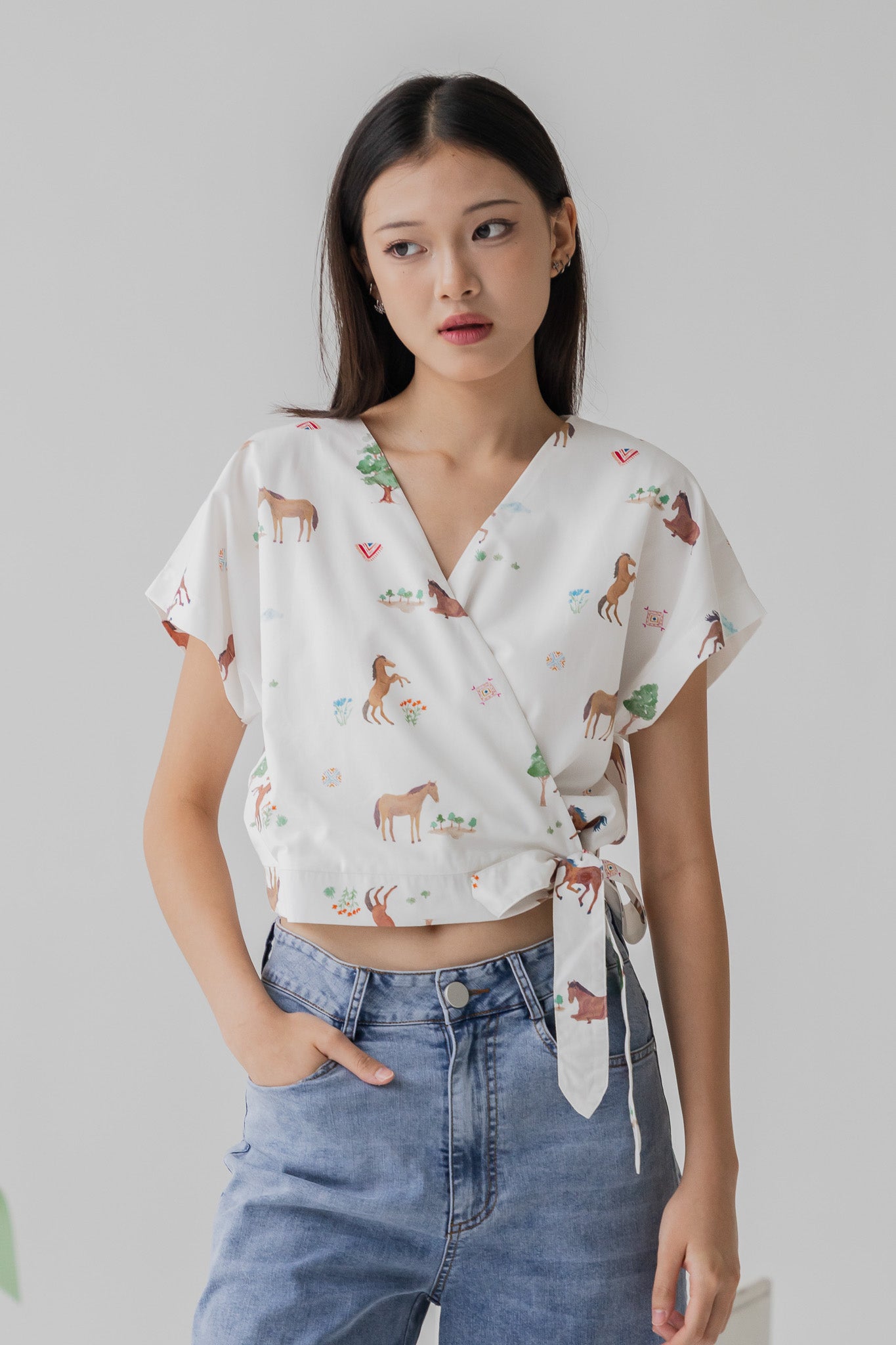 Fields of Gold Wrap Cropped Top in Bloom