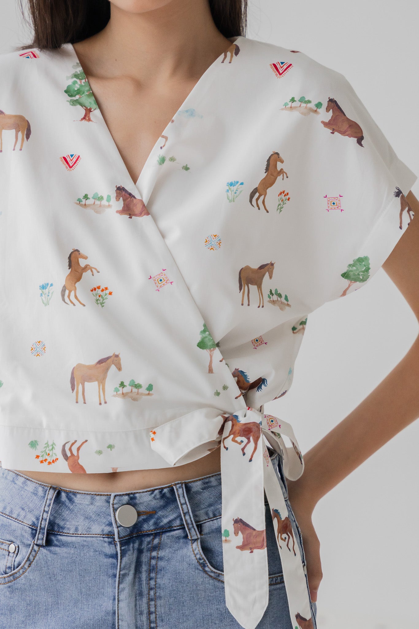 Fields of Gold Wrap Cropped Top in Bloom