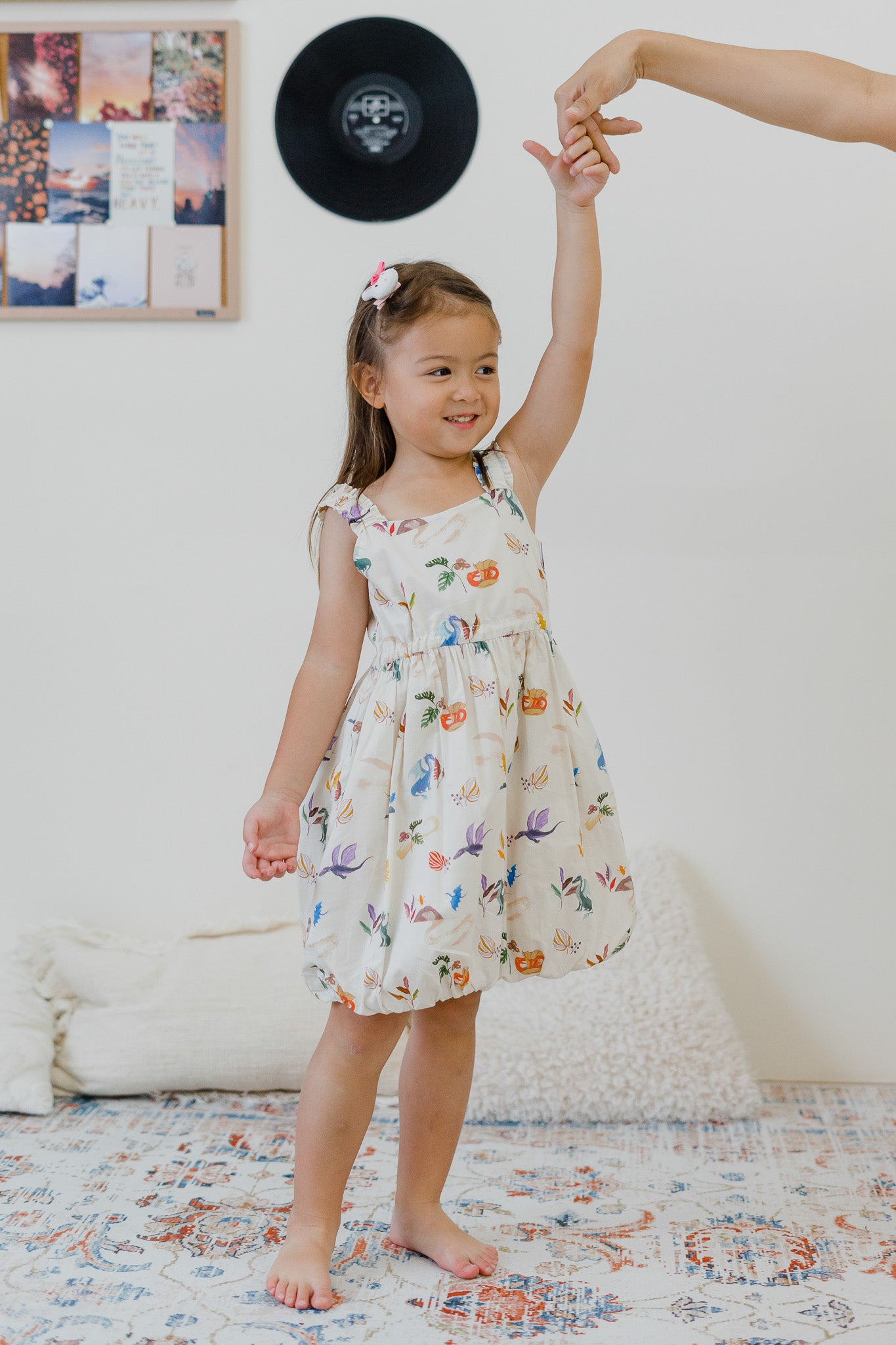 Legend Has It Kid's Bubble Hem Dress in Earth