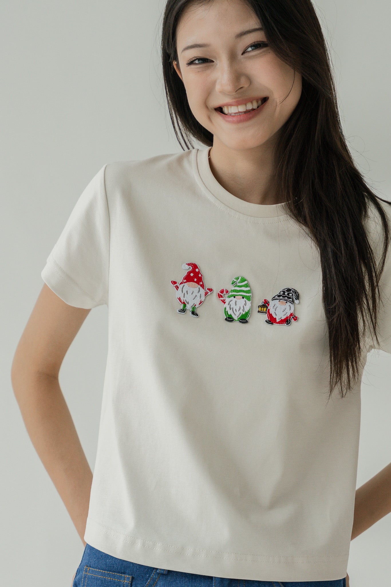 Holly Jolly Women's Tee in Cream