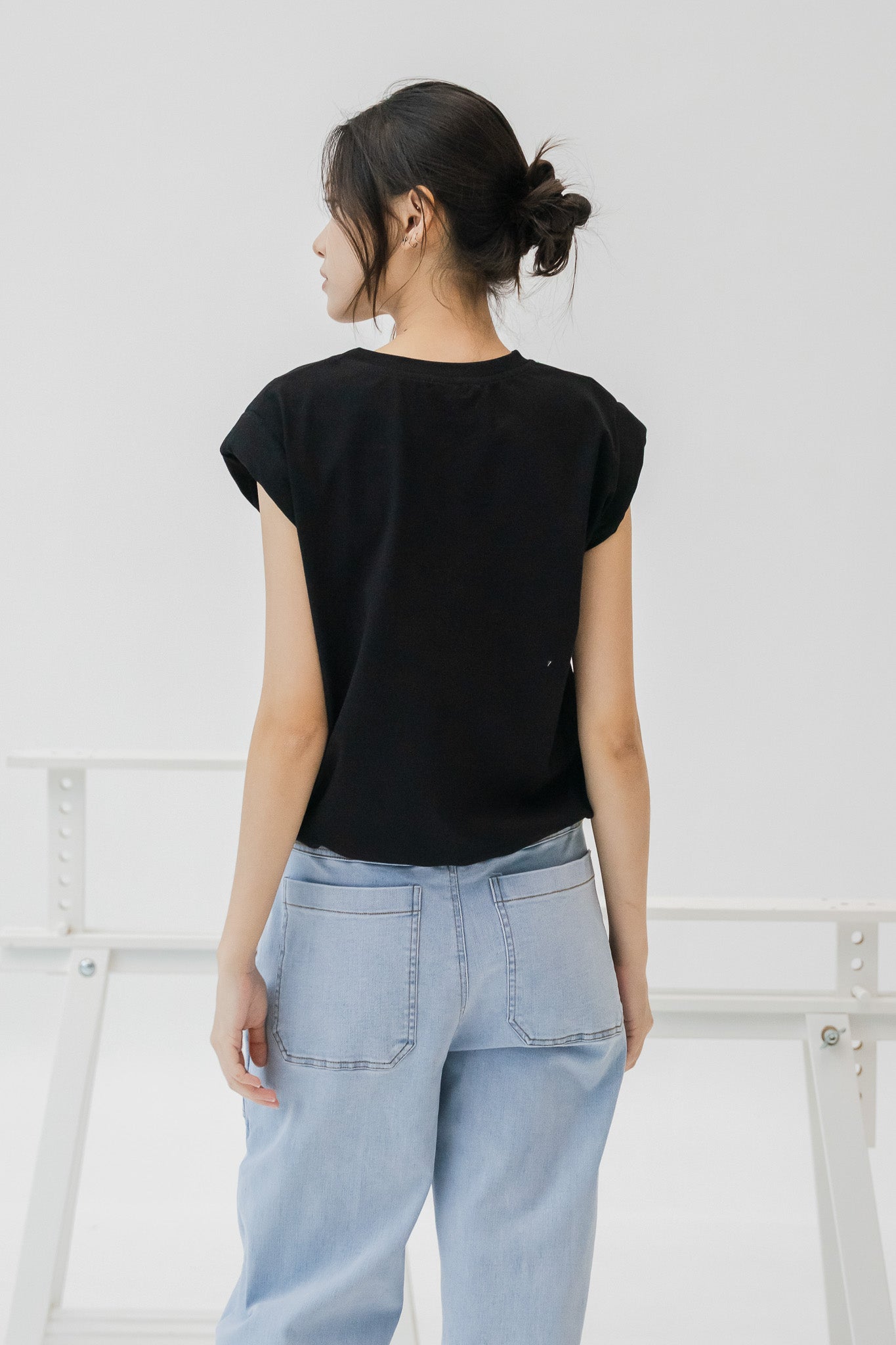 Oversized Muscle Tee in Black